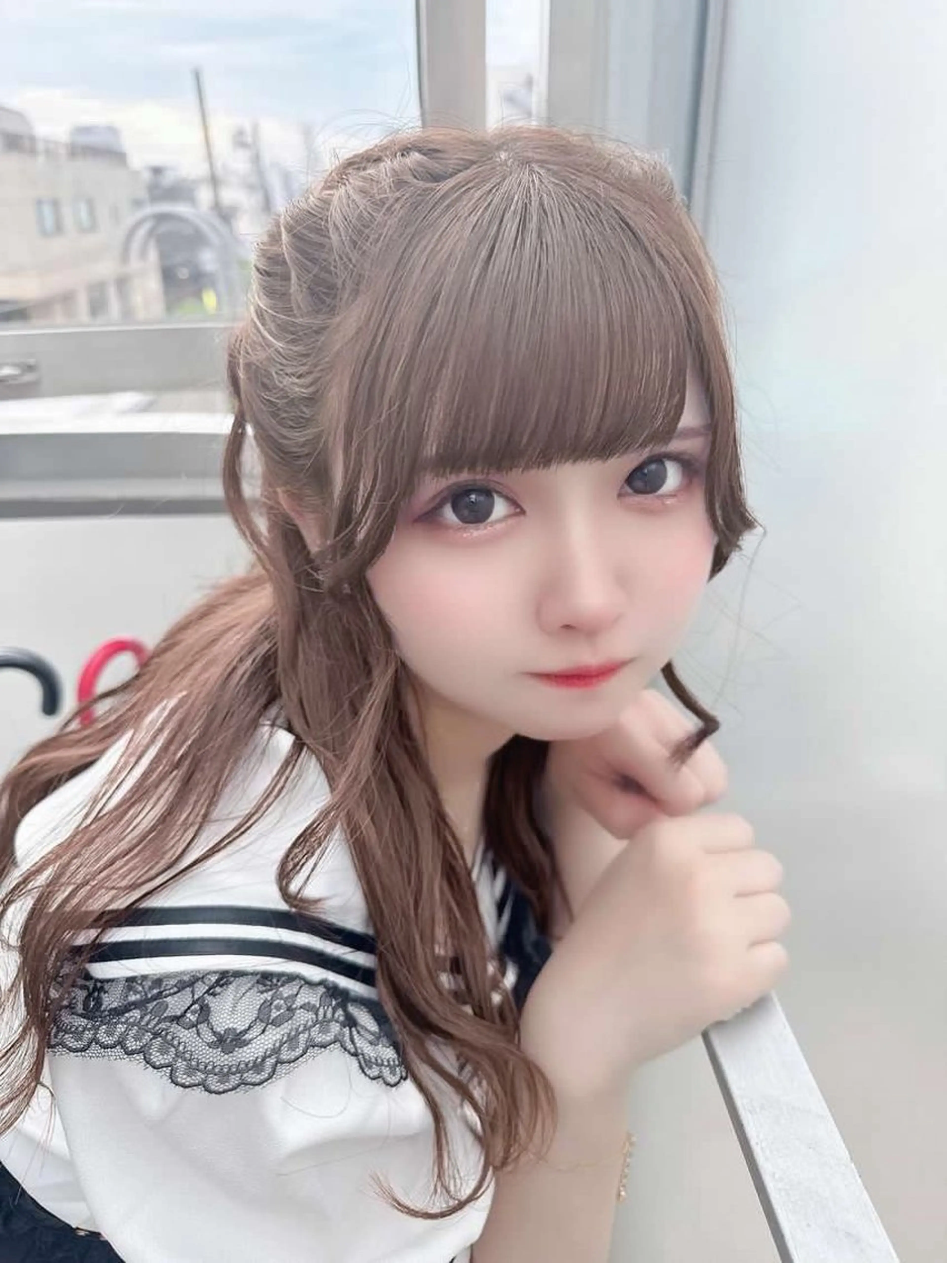 ロング カラー ヘアアレンジ ヘアカラー トリートメント ヘアセット 🎀ほの🎀 ミルクティー♡表参道のヘアスタイル