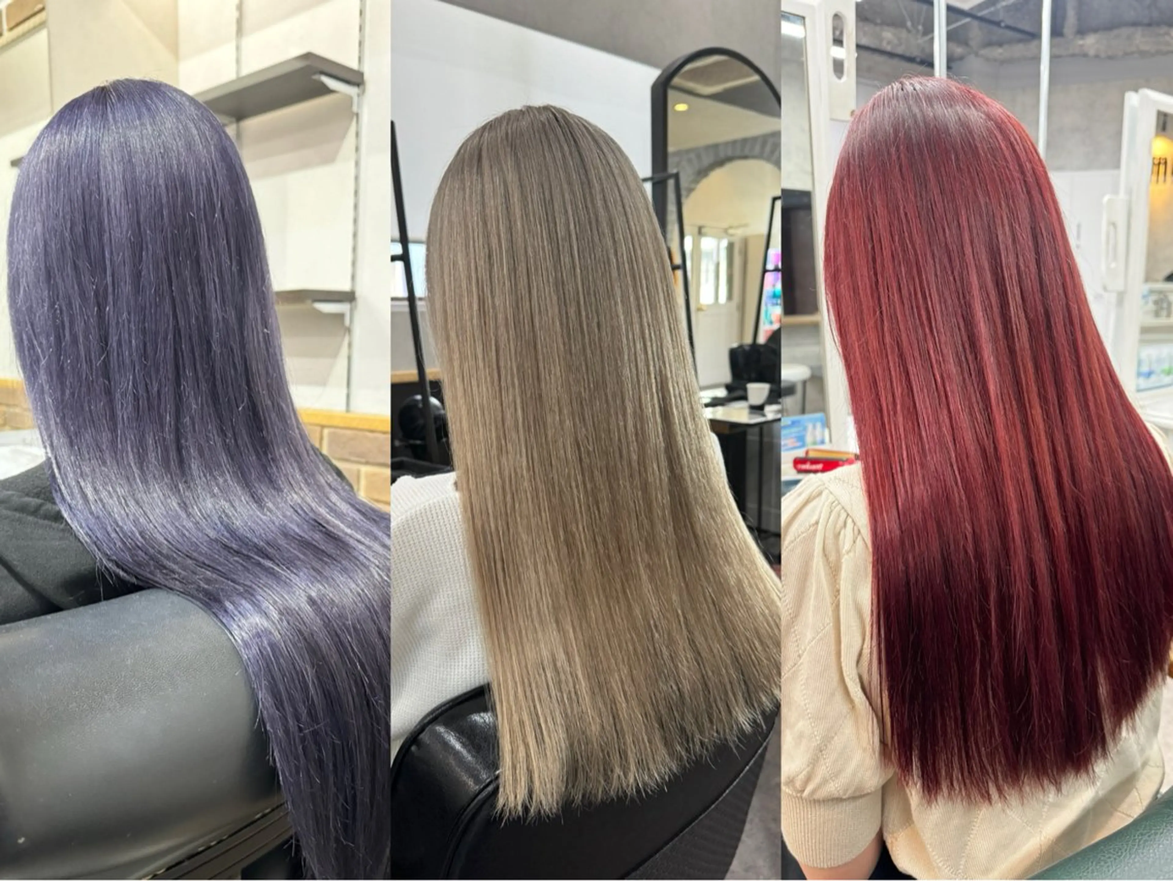 セミロング カラー ハイトーンカラー レイヤー/艶カラー 🫧守利のヘアスタイル