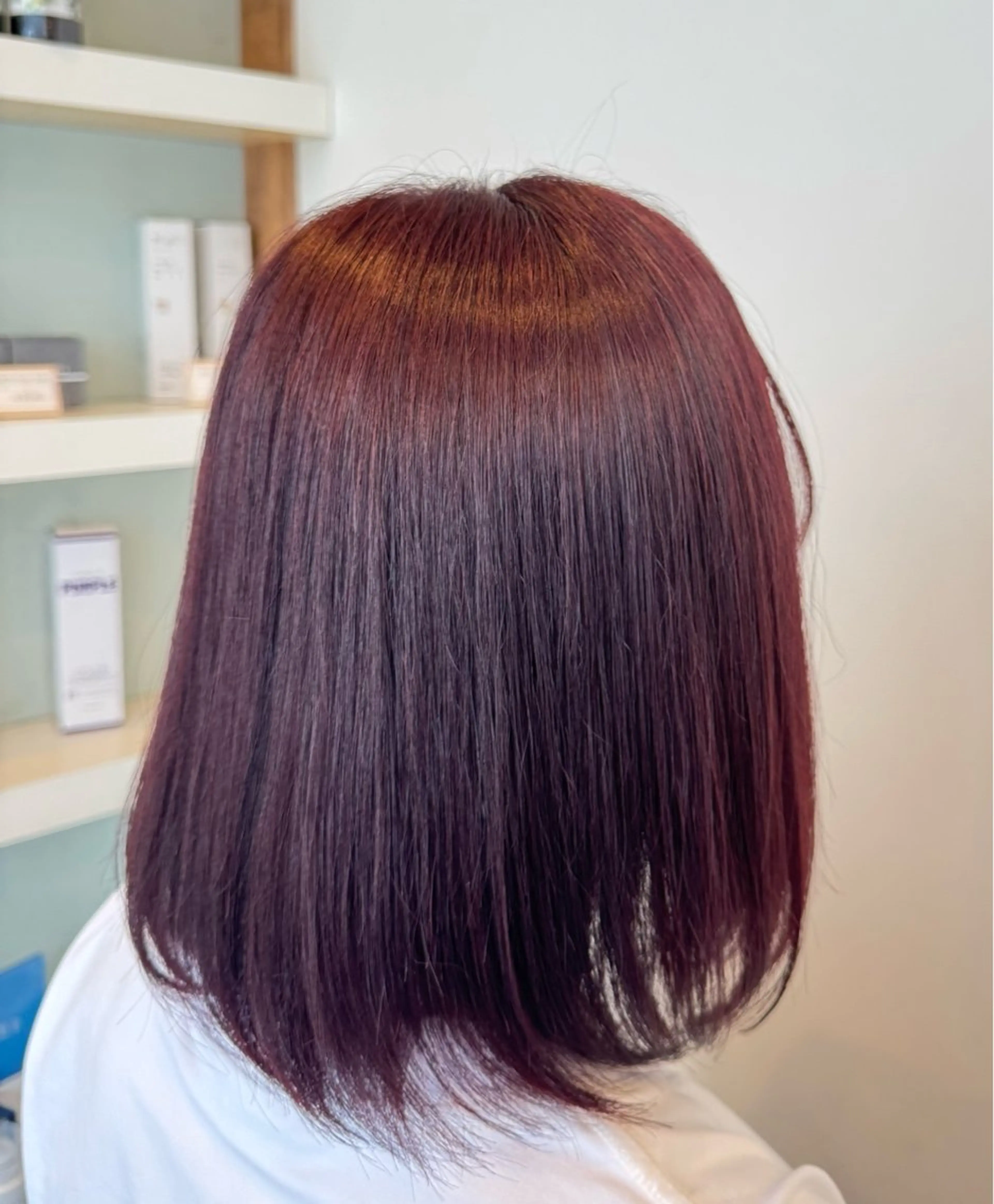 ミディアム ヘアカラー フカモト カエデのヘアスタイル