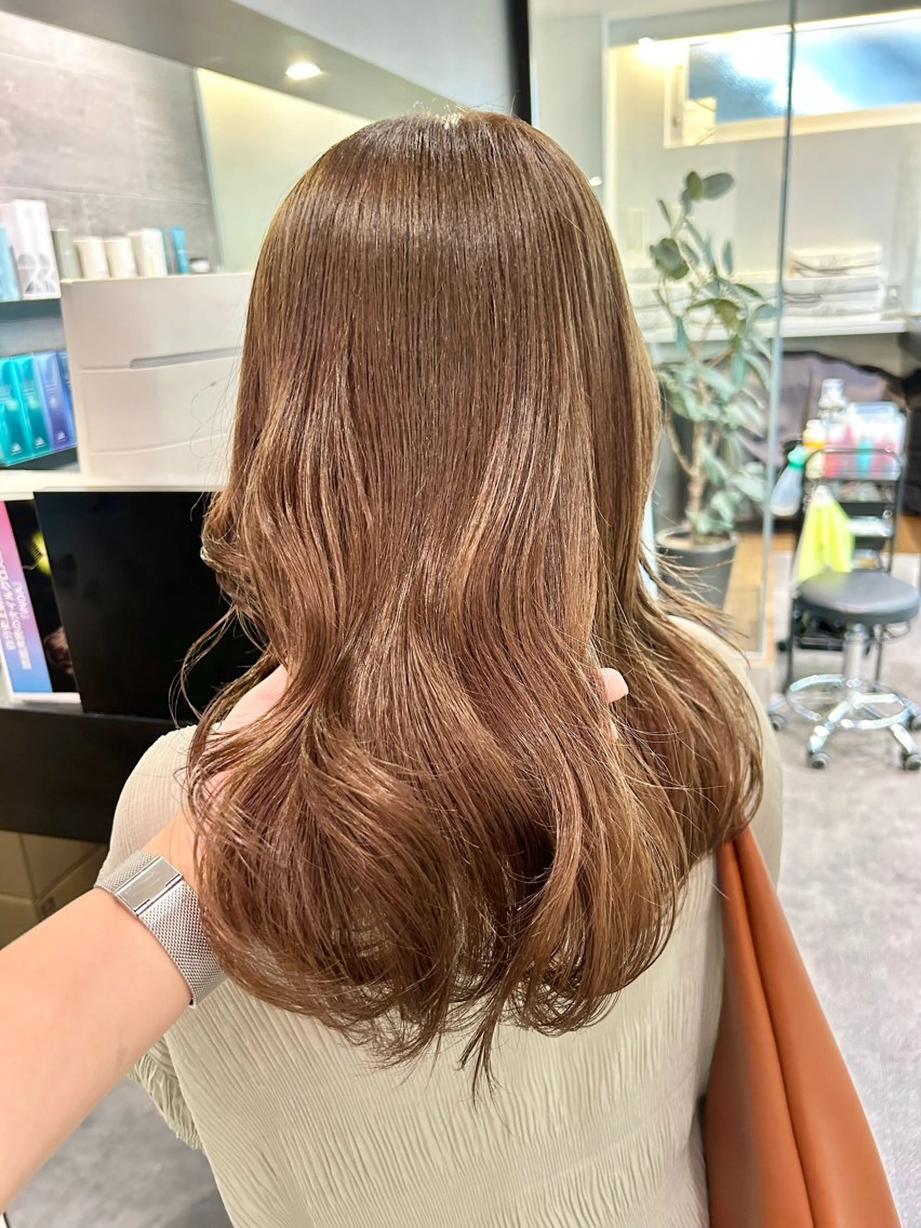 セミロング カラー ベージュカラー ブリーチ ダブルカラー ブリーチなしカラー オリーブベージュ 🎀パーマモデル募集 暖色/REINA🎀のヘアスタイル
