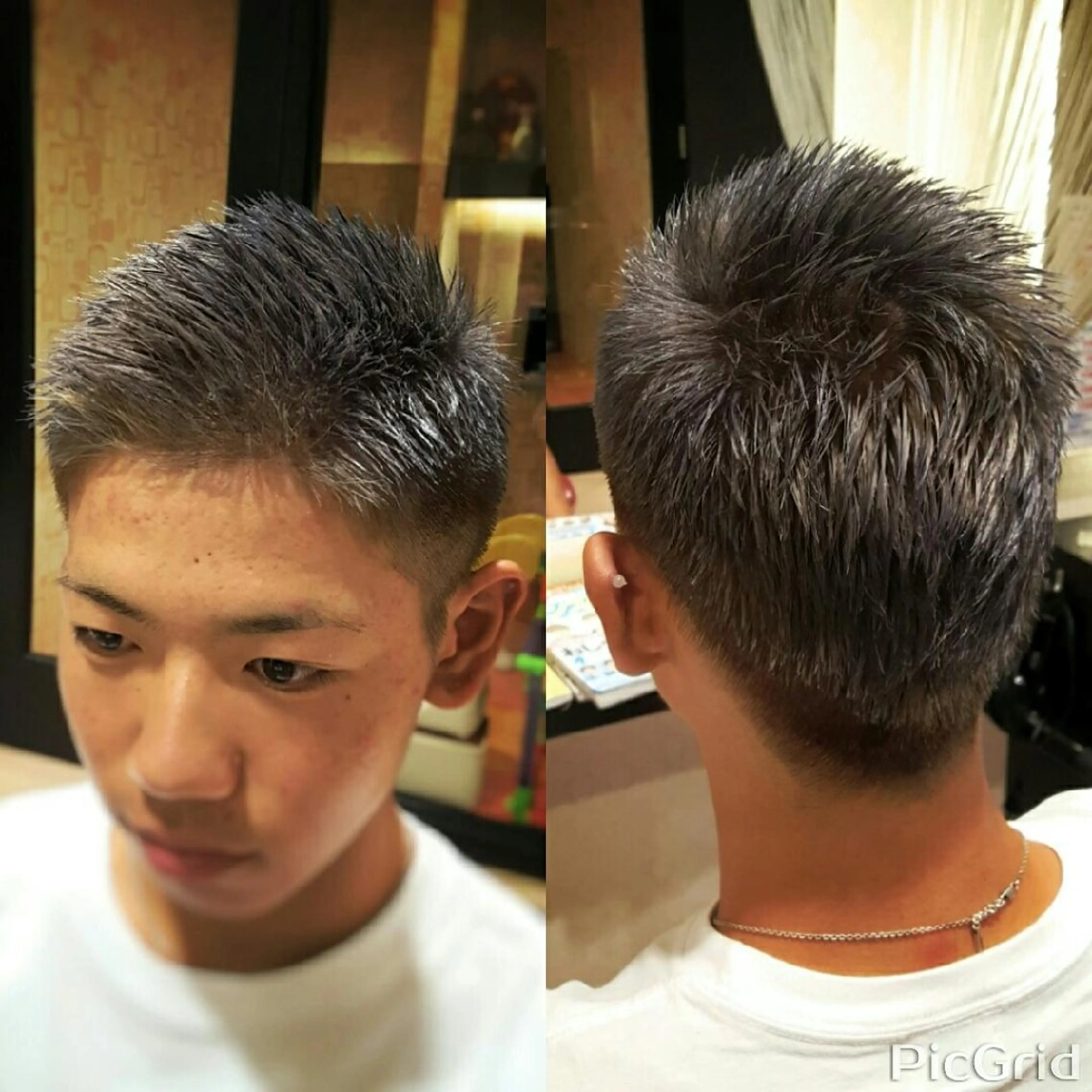 ショート カラー メンズ メンズブリーチ アッシュ ブリーチ シルバー シルバーアッシュ 秋山 幸太のヘアスタイル