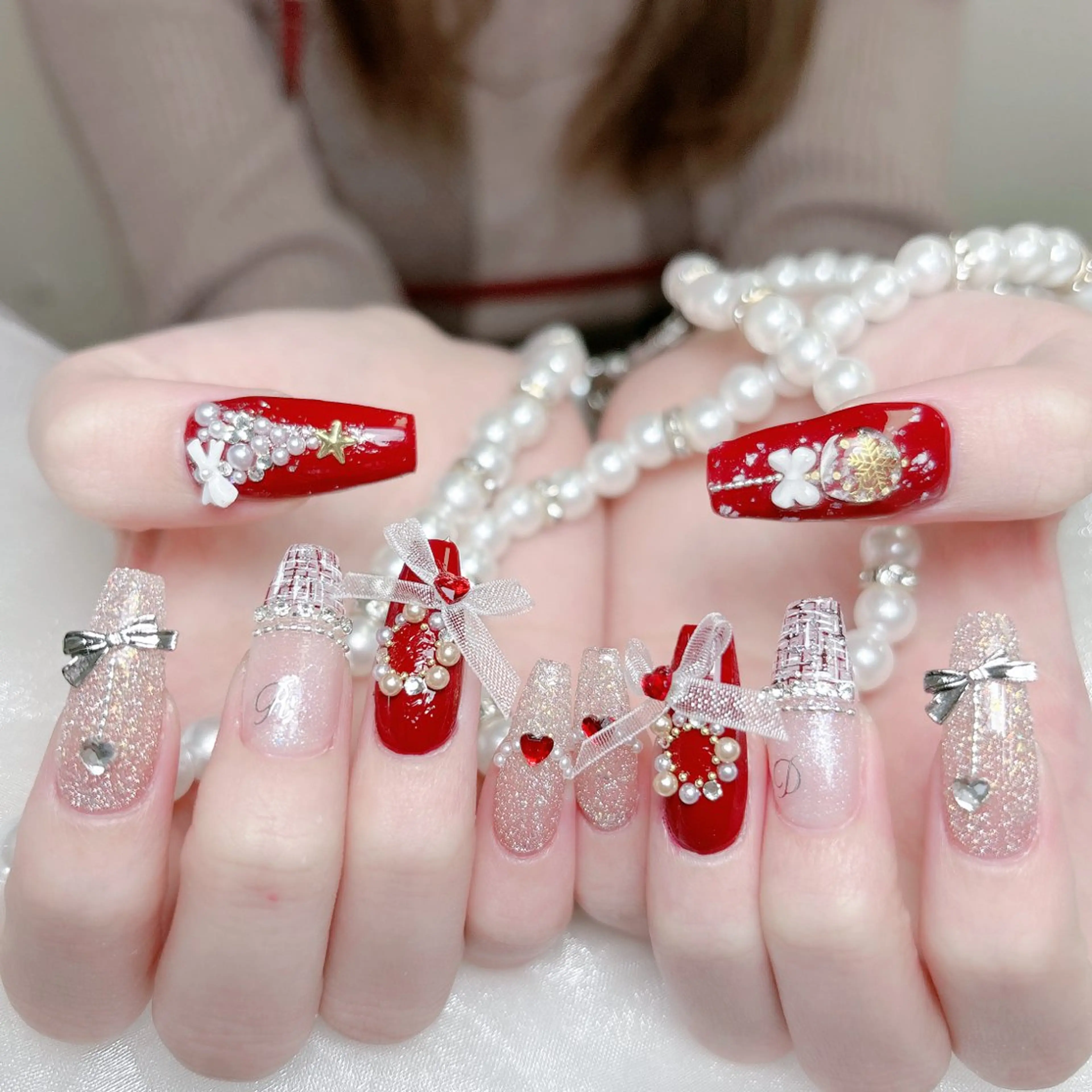 ネイル 成人式 ジェルネイル ロングネイル マグネットネイル ミディアムネイル ハンドネイル Momoa nail salon所属・MoMoA Nail ネイル長さ出し専門店のネイルデザイン