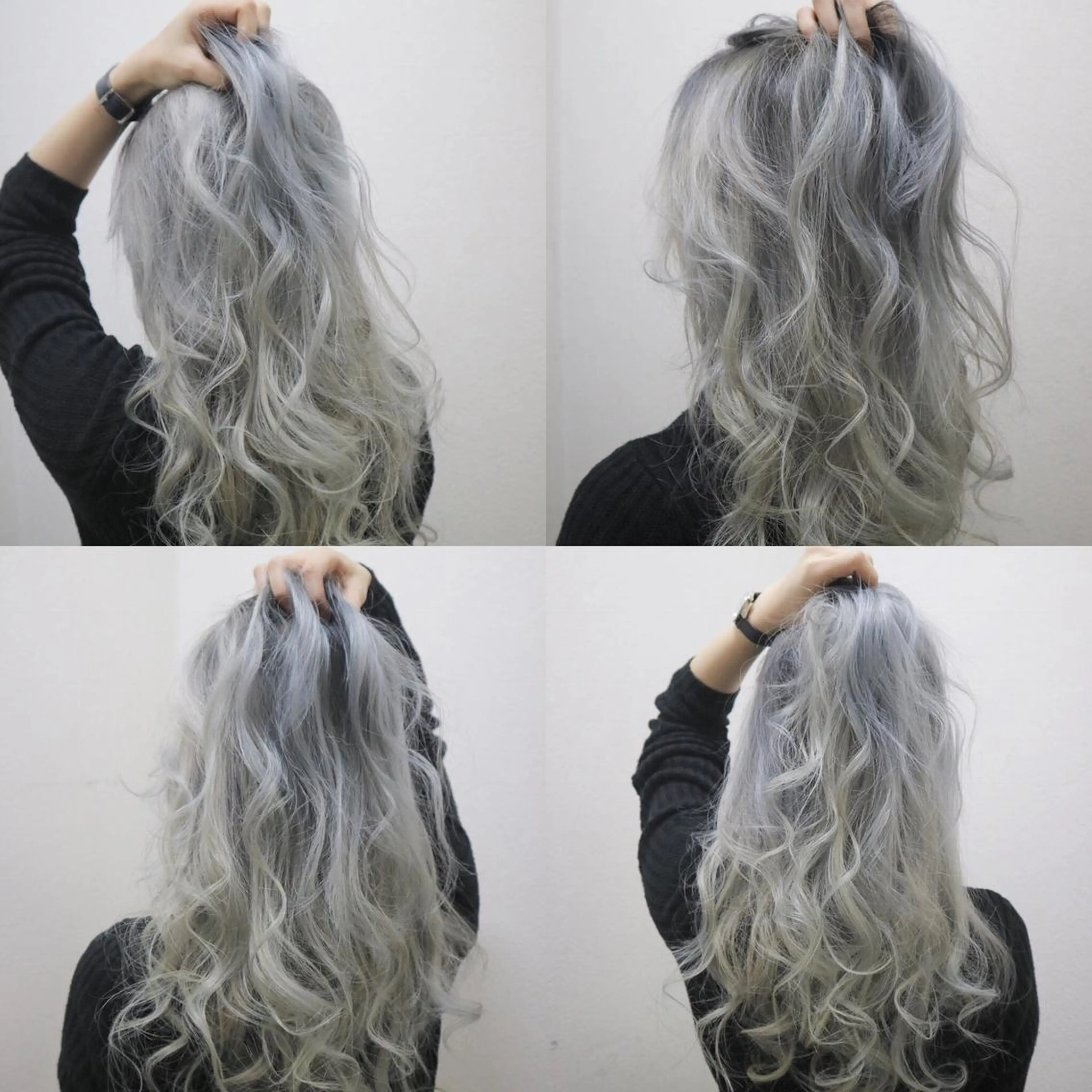セミロング カラー アディクシーカラー ブリーチ シルバー ヘアカラー JIL BLAN 京都のヘアスタイル