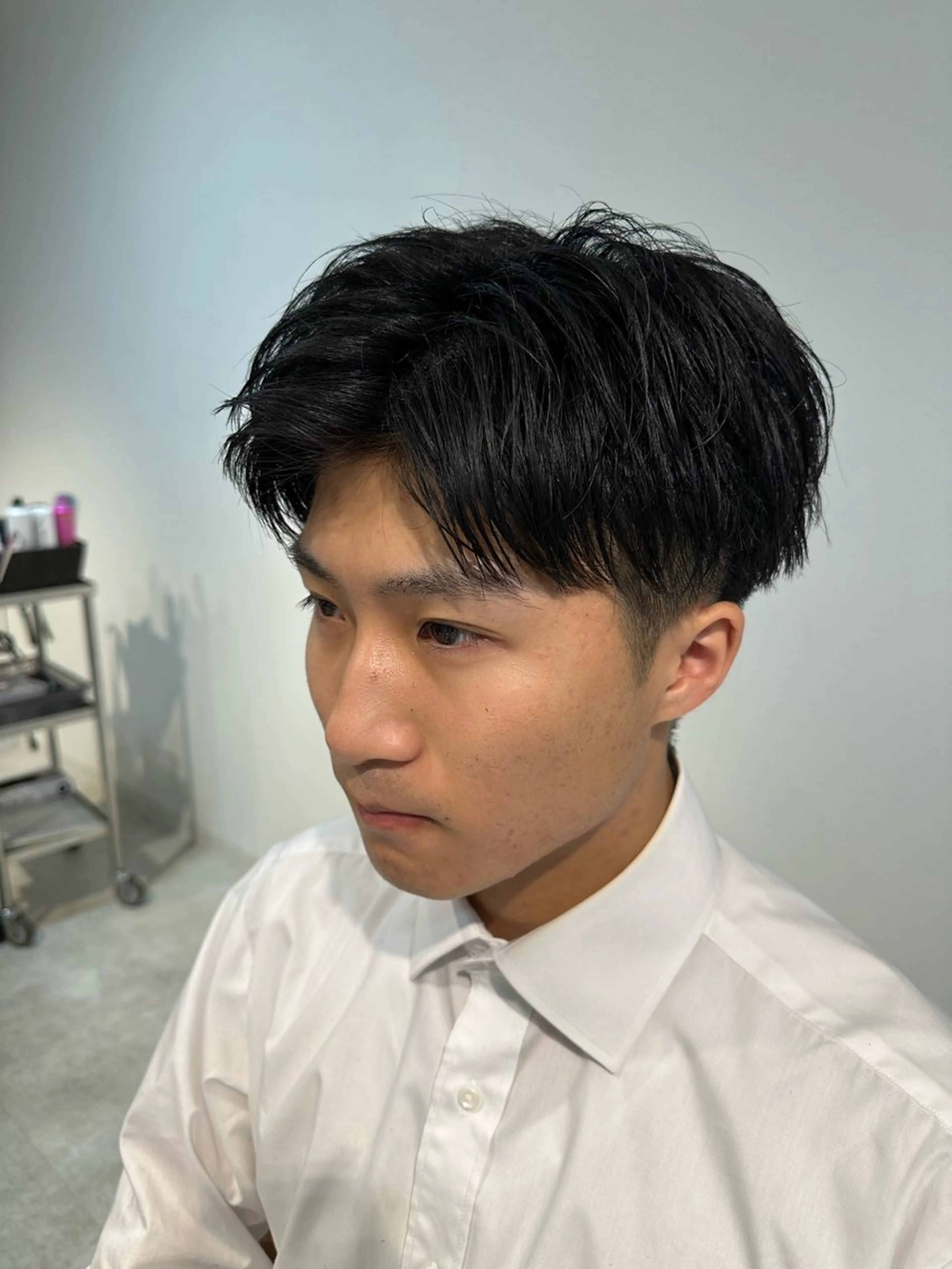 ショート メンズ センターパート LICO HAIR＆RELAXATION 名駅店所属・メンズ特化美容師/ パーマ/波巻き/陸翔のヘアスタイル