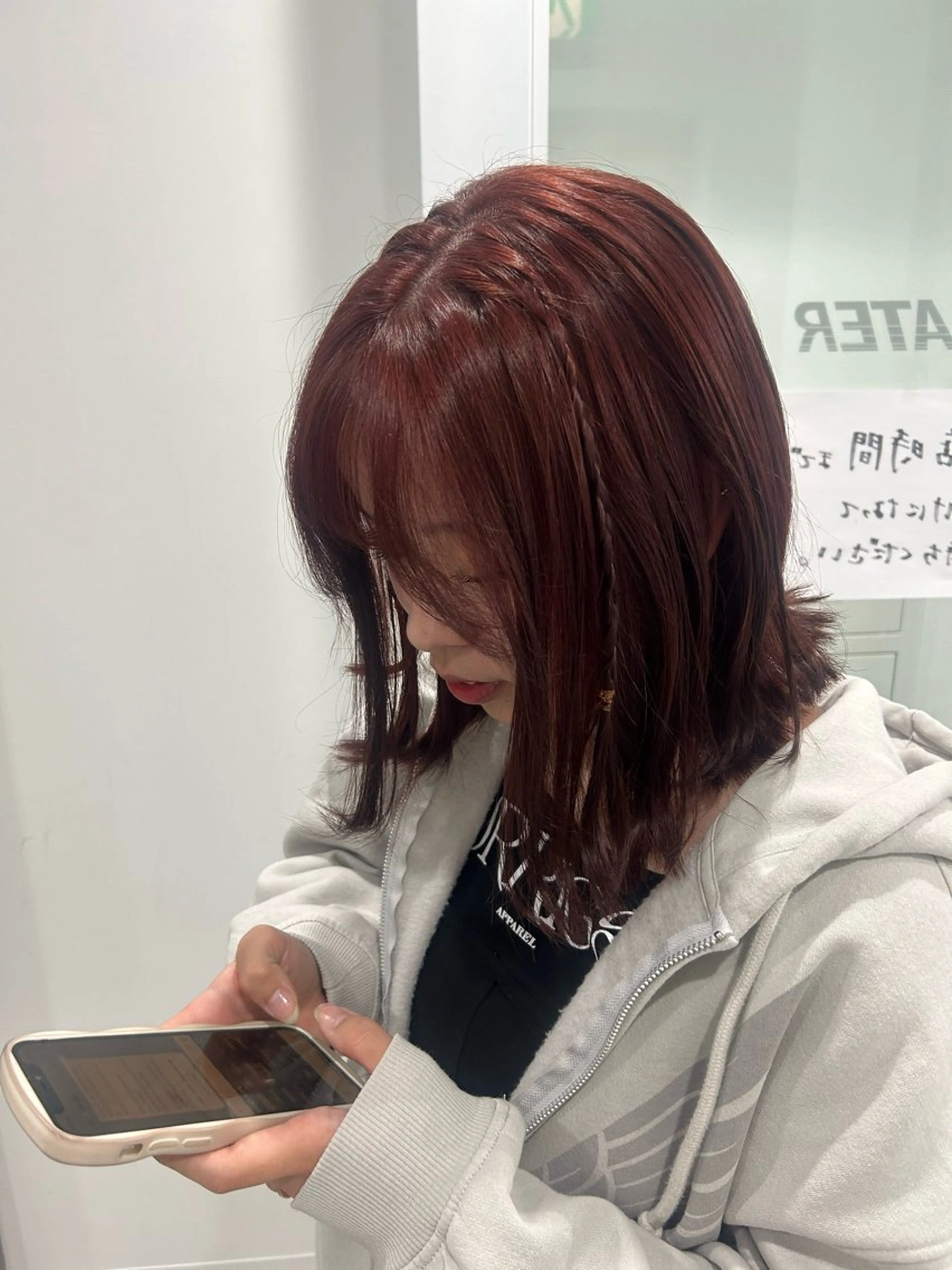 セミロング カラー 愛結 暖色カラー🎀🩰のヘアスタイル