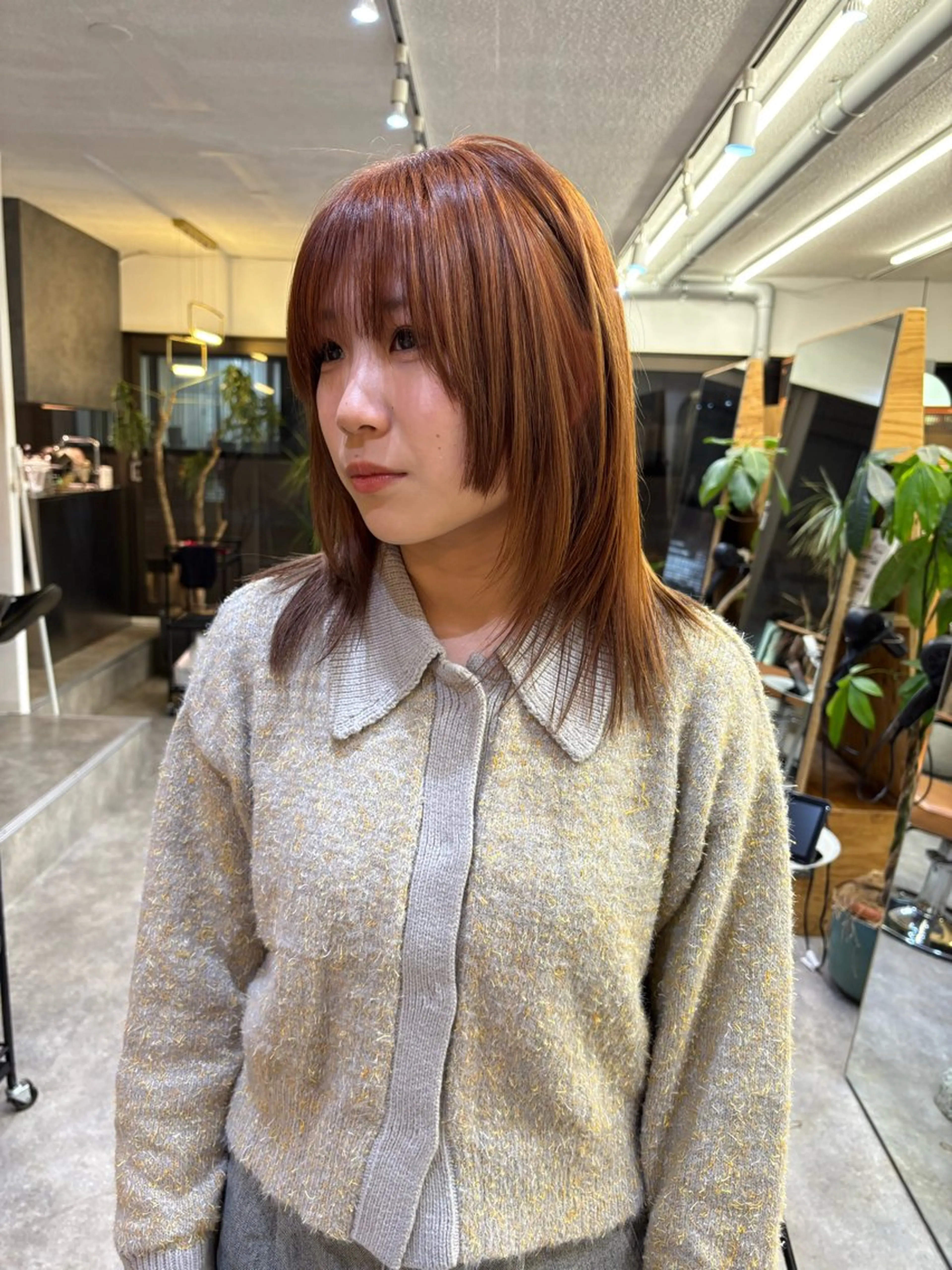 ミディアム カラー カット ヘアカラー トリートメント sakura🌸 レイヤー/nelkeのヘアスタイル