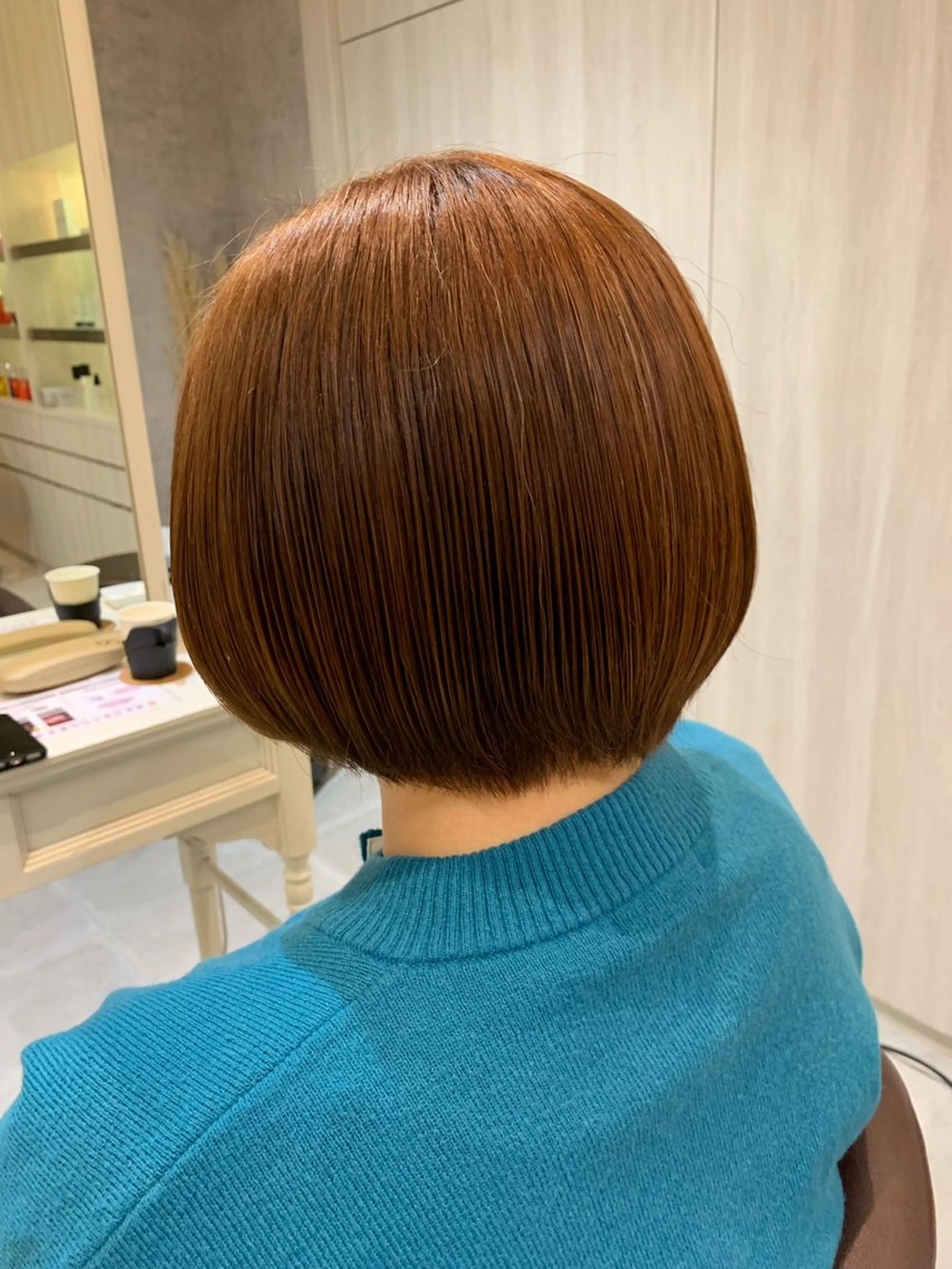 ショート カラー キッズ オレンジ ボブ ショートヘア カット ヘアカラー トリートメント mulum hair dressing salon所属・Yuuki🌷名古屋 栄　ベージュ/カラーのヘアスタイル