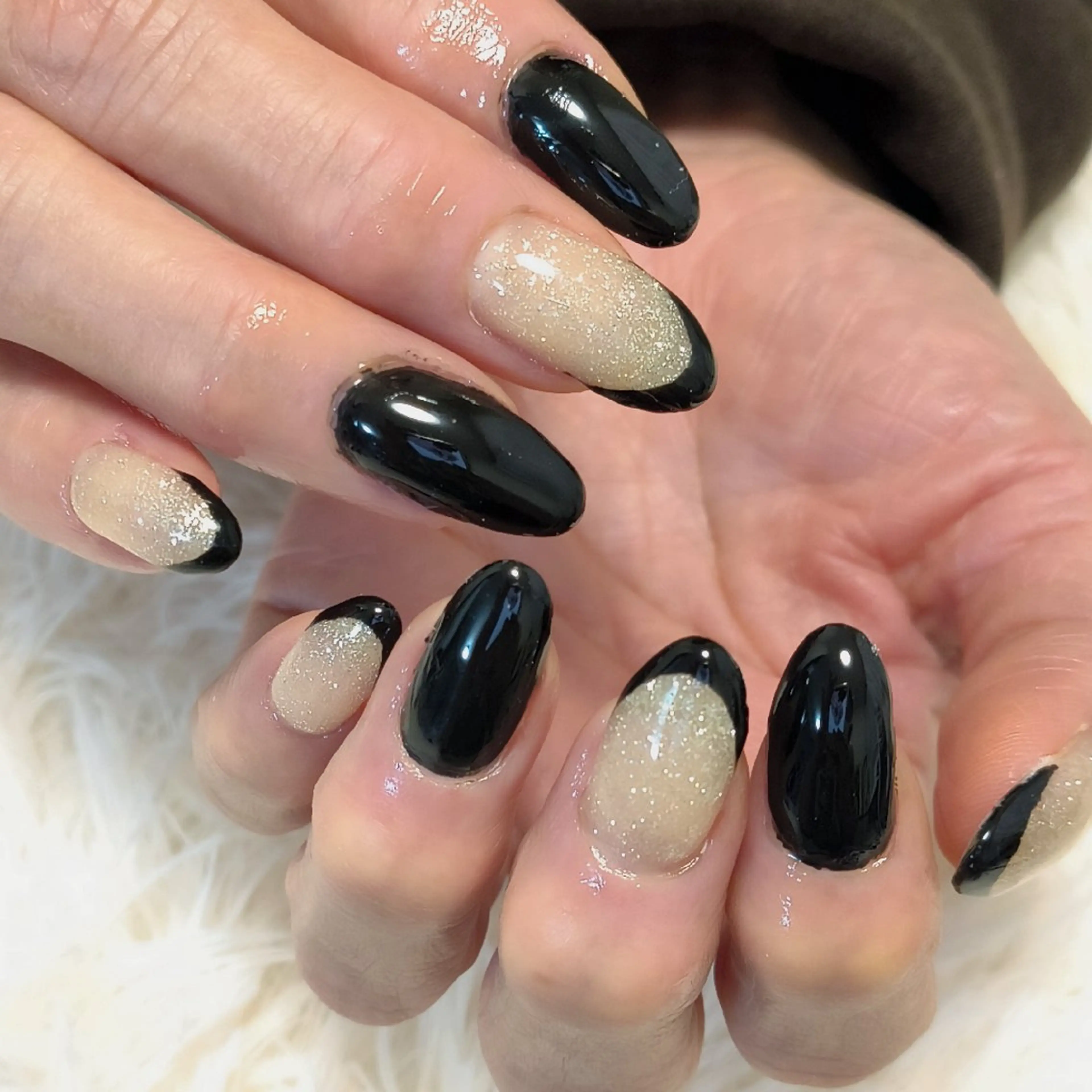 ネイル フラッシュネイル フレンチネイル オフィスネイル 島田 亜紀のネイルデザイン