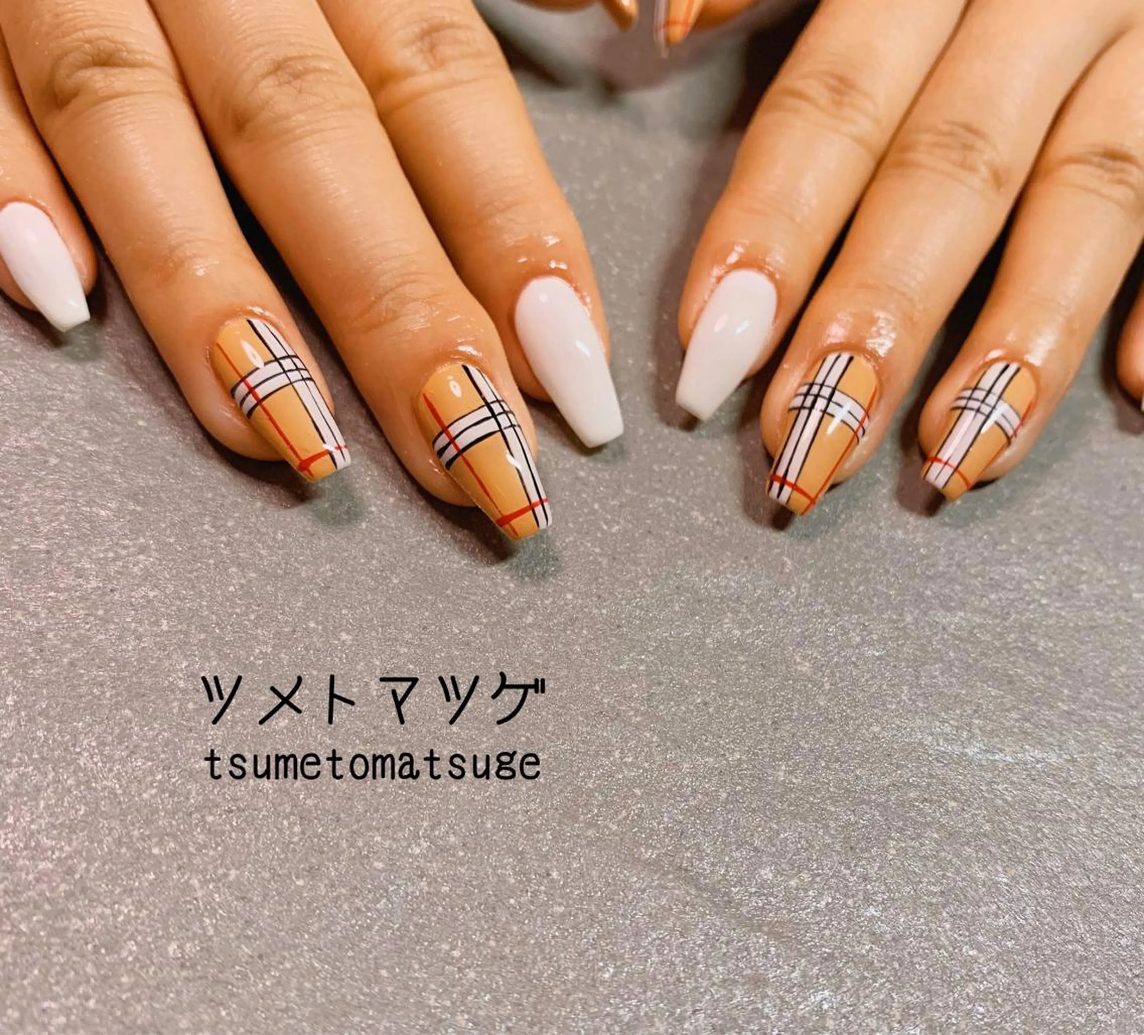 セミロング ネイル アートネイル ハンドネイル ツメトマツゲ .のネイルデザイン