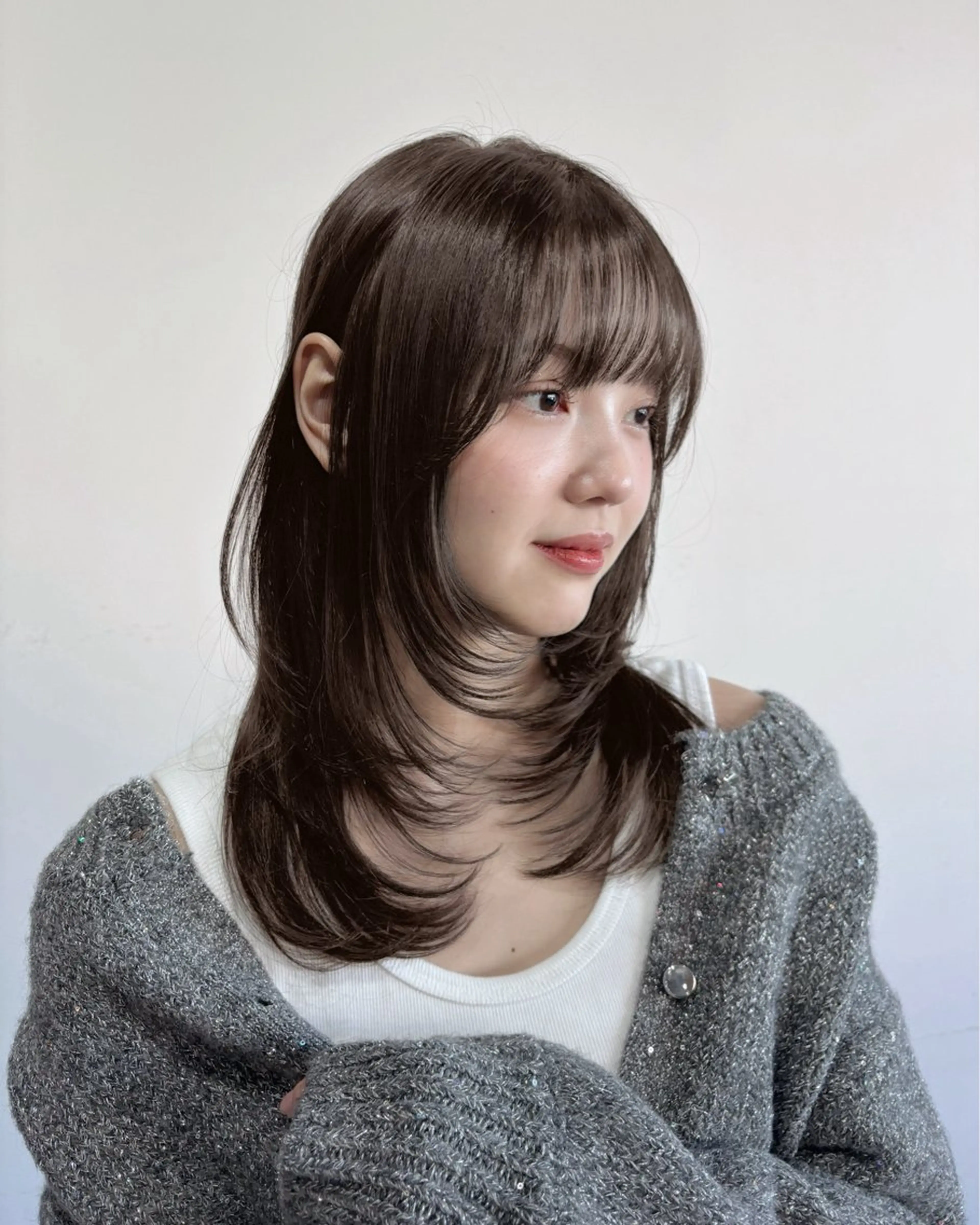 セミロング カラー 透明感カラー ヘアカラー sora/レイヤー/ 似合わせカット🎀のヘアスタイル