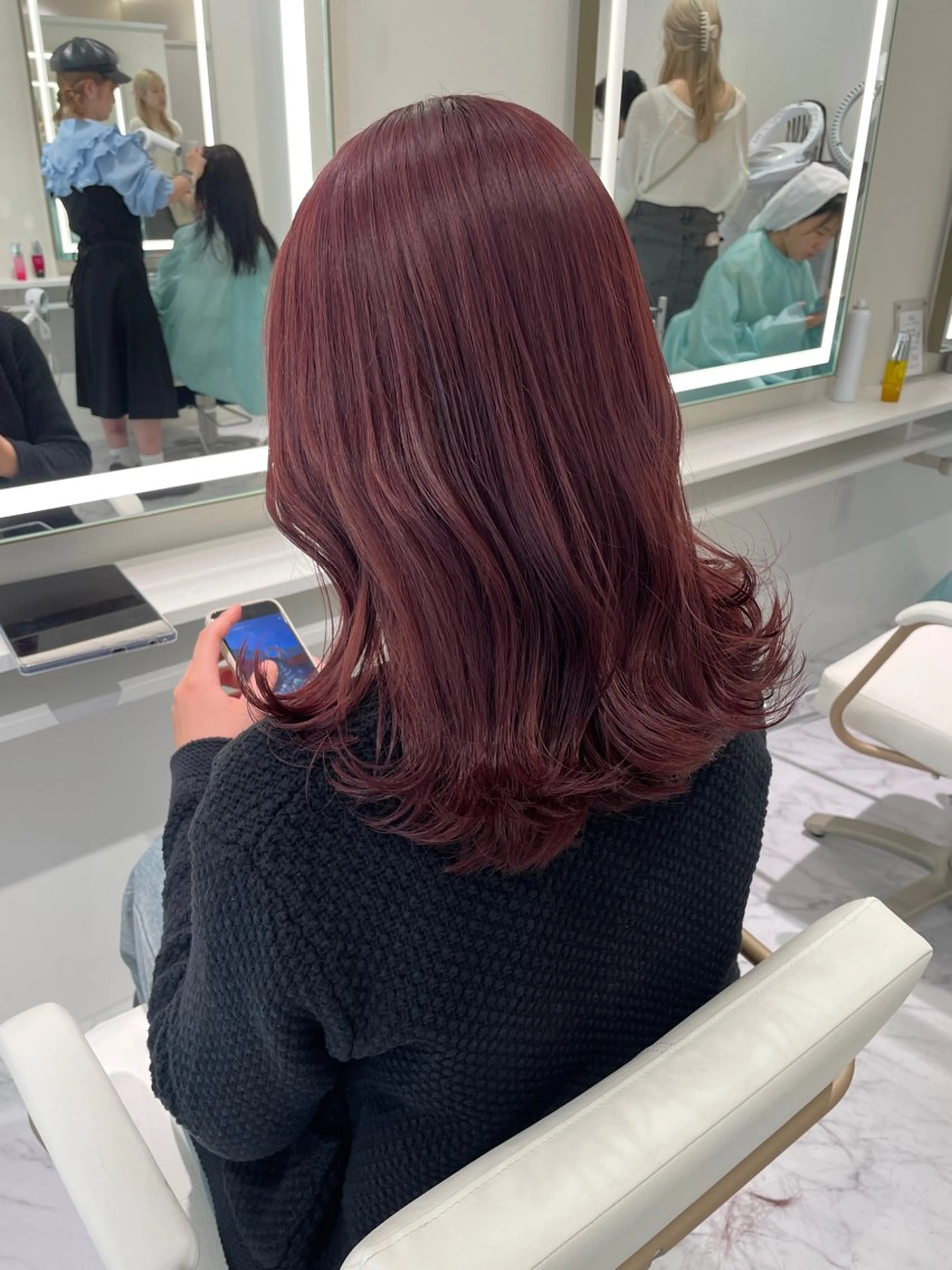 セミロング カラー ヘアカラー ParveMix 🎀‎🤍今井愛歩のヘアスタイル