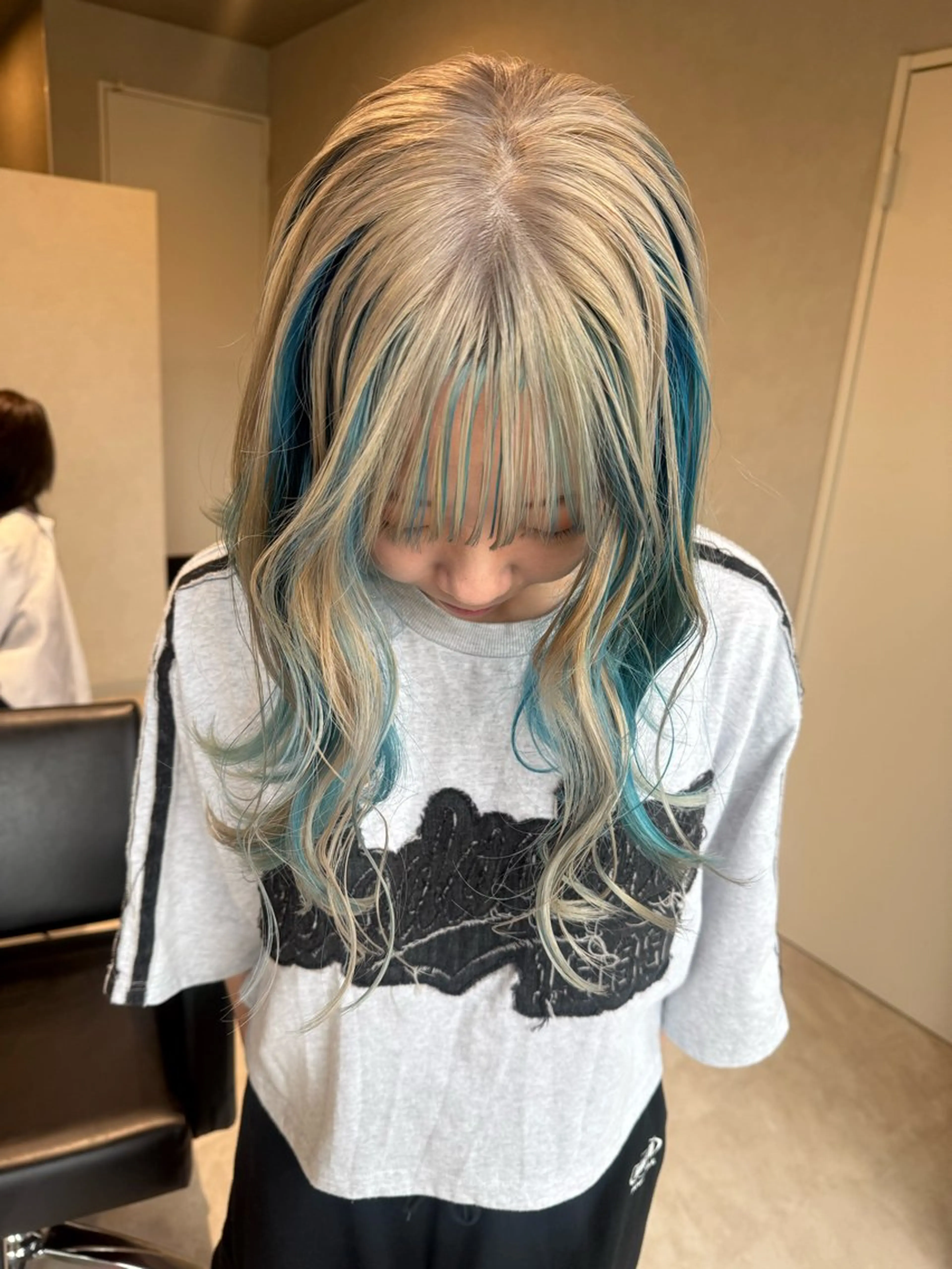 ミディアム カラー デザインカラー ヘアカラー 透明感カラー/ボブ misaki °＊のヘアスタイル