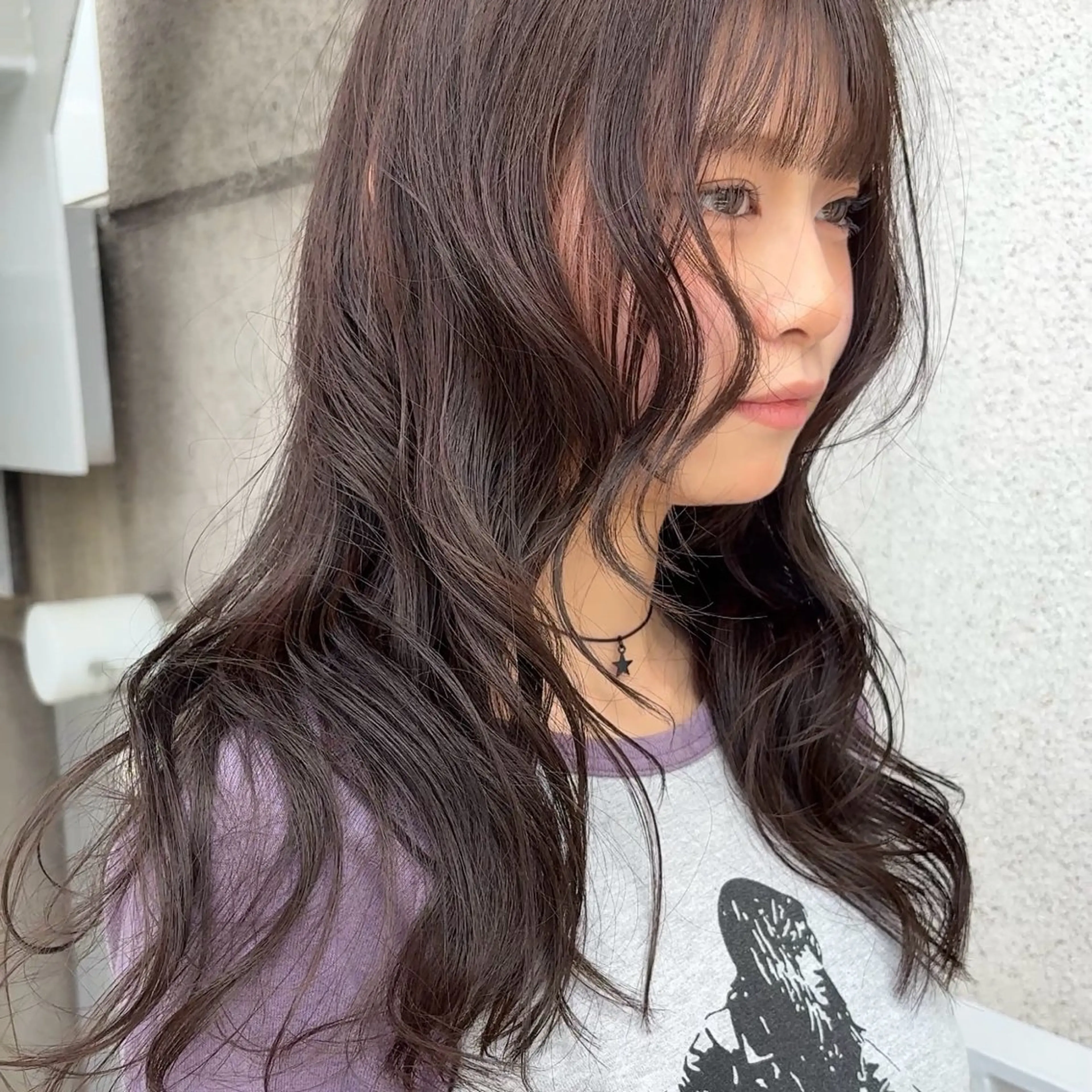 ロング カラー 透明感カラー グレージュ FBeauty 青山店所属・透明感カラー& 外国人風パーマのヘアスタイル