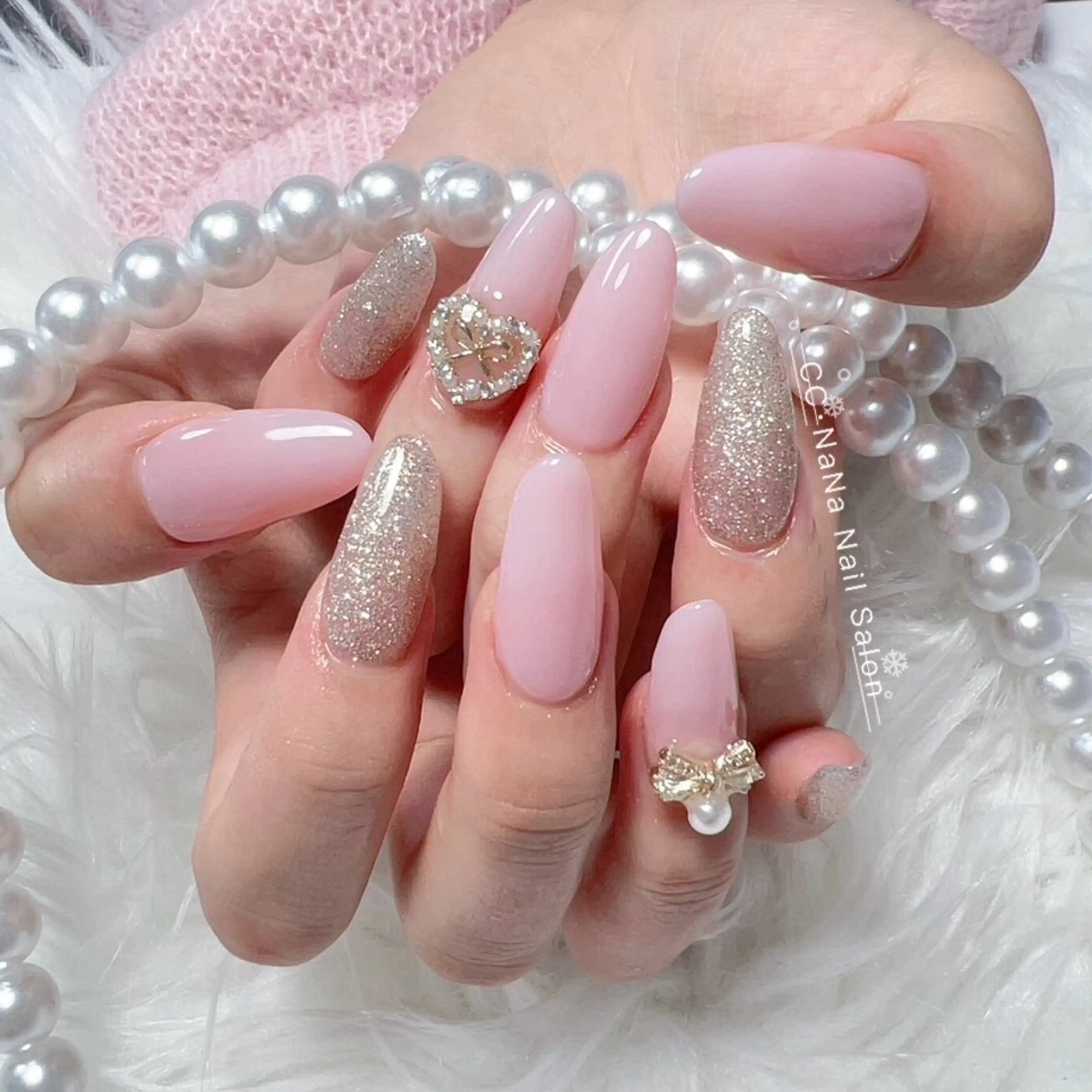ネイル ハート スカルプネイル ハンドネイル 💎CC・NaNa 韓国風ネイル🌙のネイルデザイン