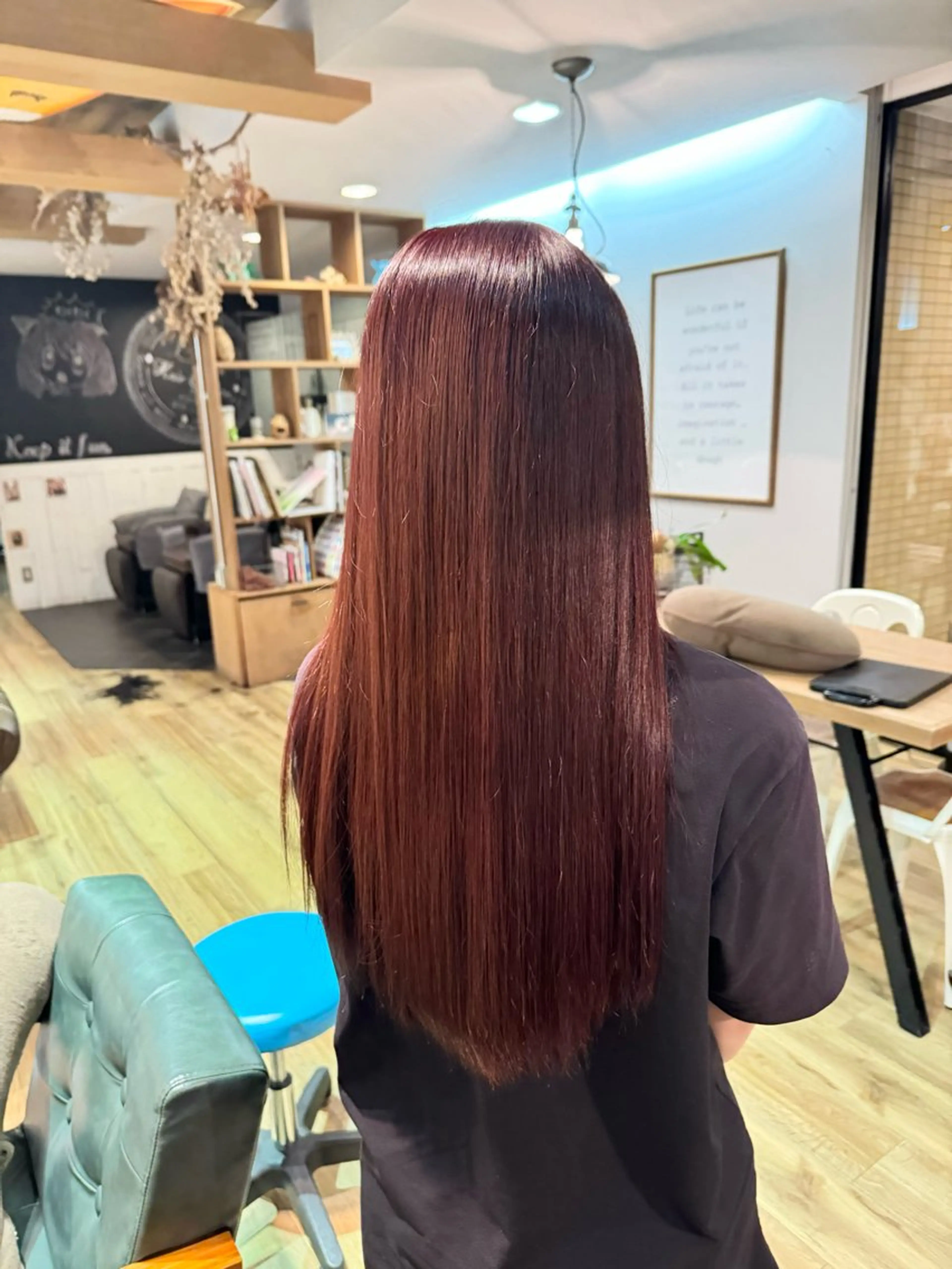 ロング カラー ピンクカラー バイオレットカラー バイオレットピンク ヘアカラー トリートメント ツキダテ ユイのヘアスタイル