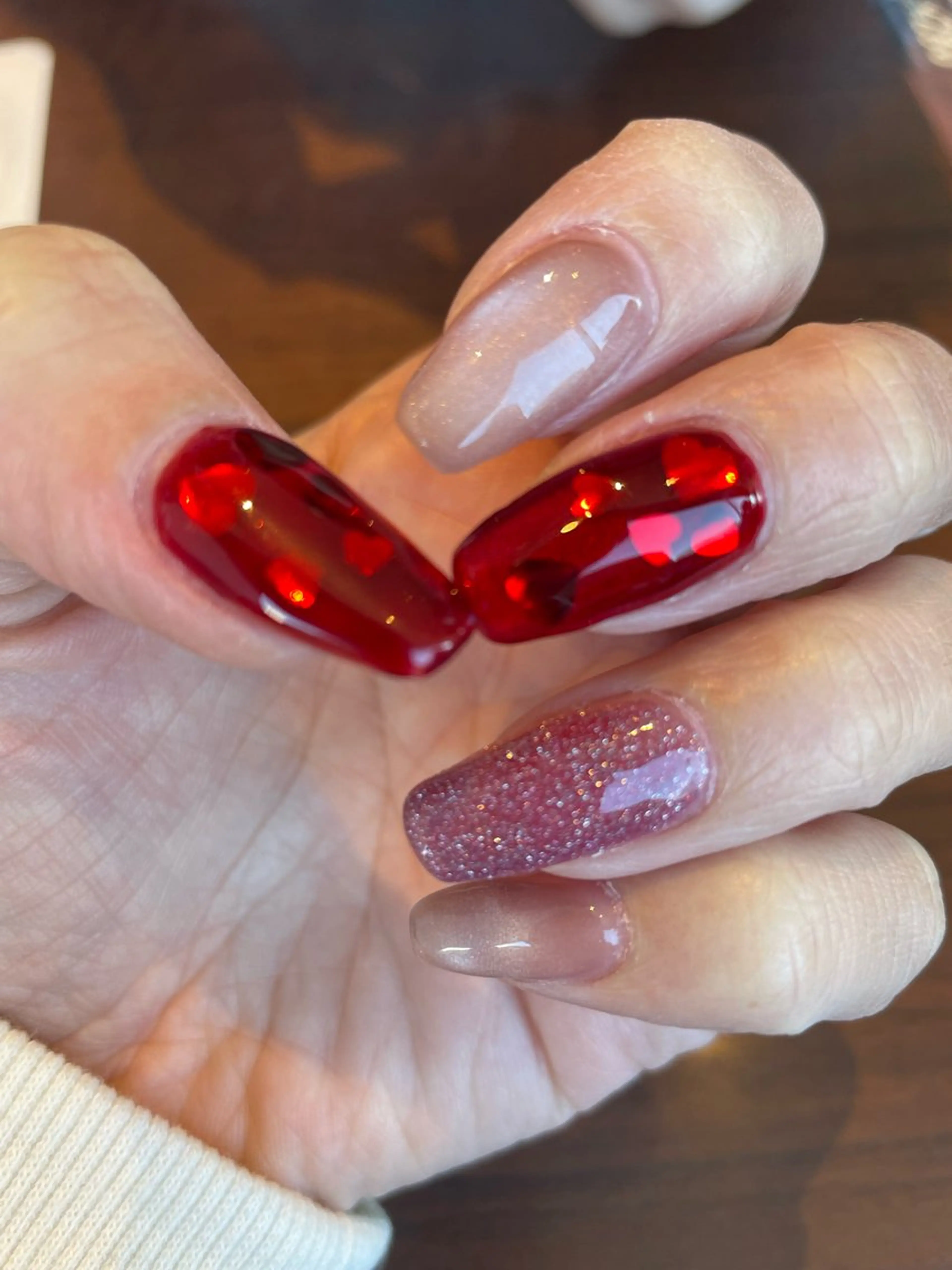 ネイル ハート ハンドネイル Bel nailsのネイルデザイン