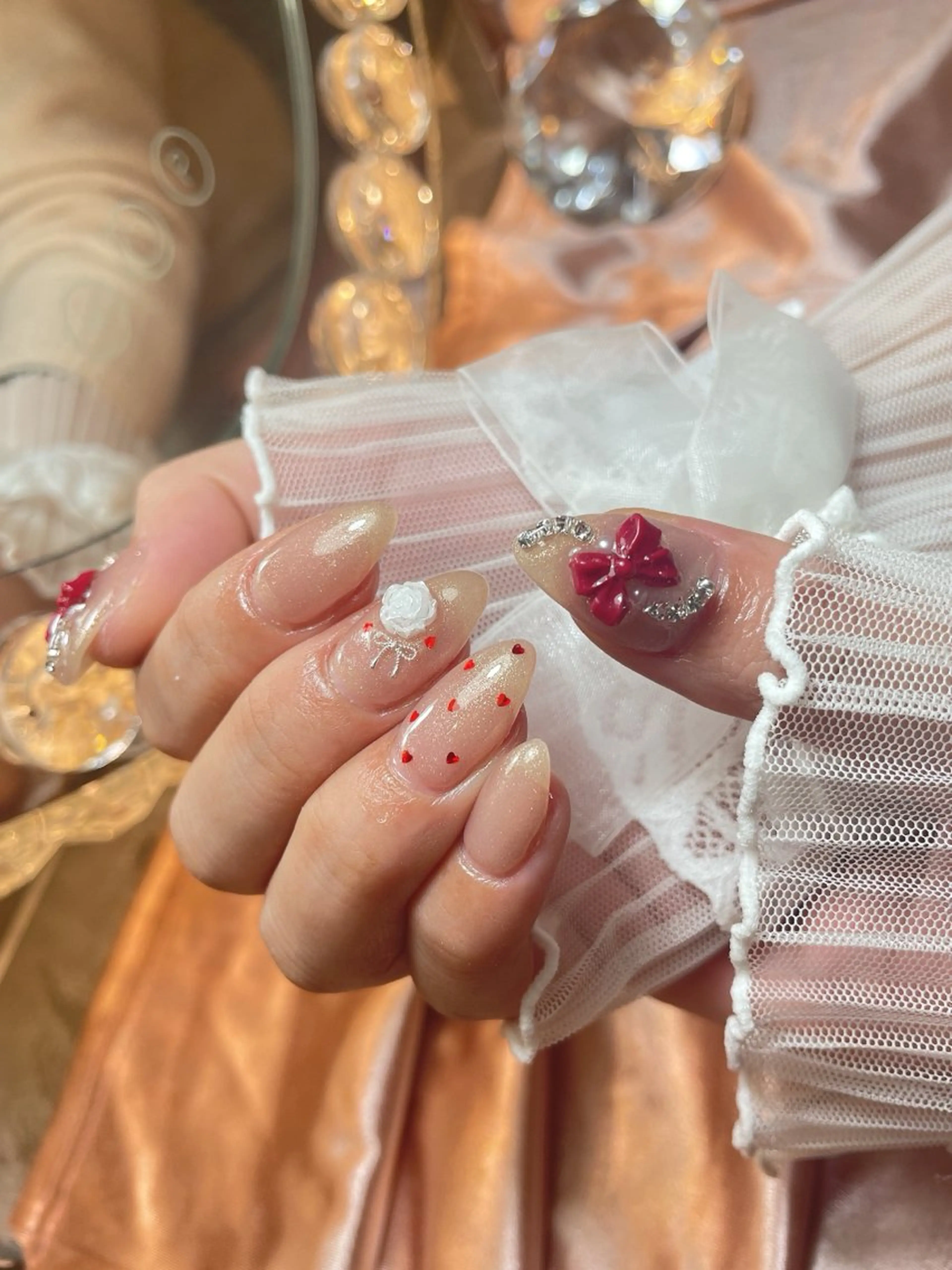 ネイル 23時まで❤︎韓国、 ワンホンネイルのネイルデザイン