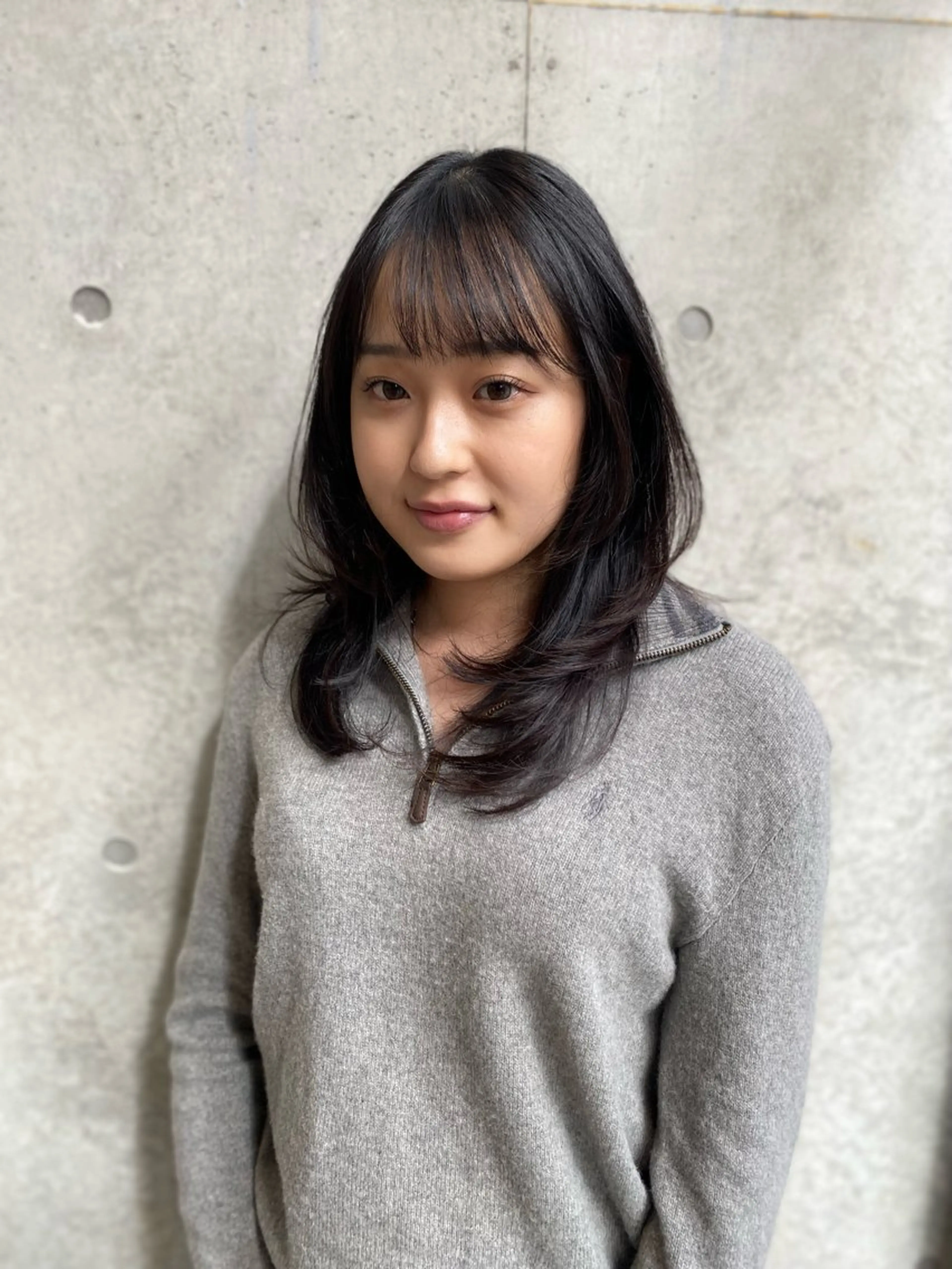 ミディアム ミディアムパーマ 髪質改善 韓国風ヘア レイヤーカット 縮毛矯正 カット トリートメント レイヤー/柔色 カラー/SAkiのヘアスタイル