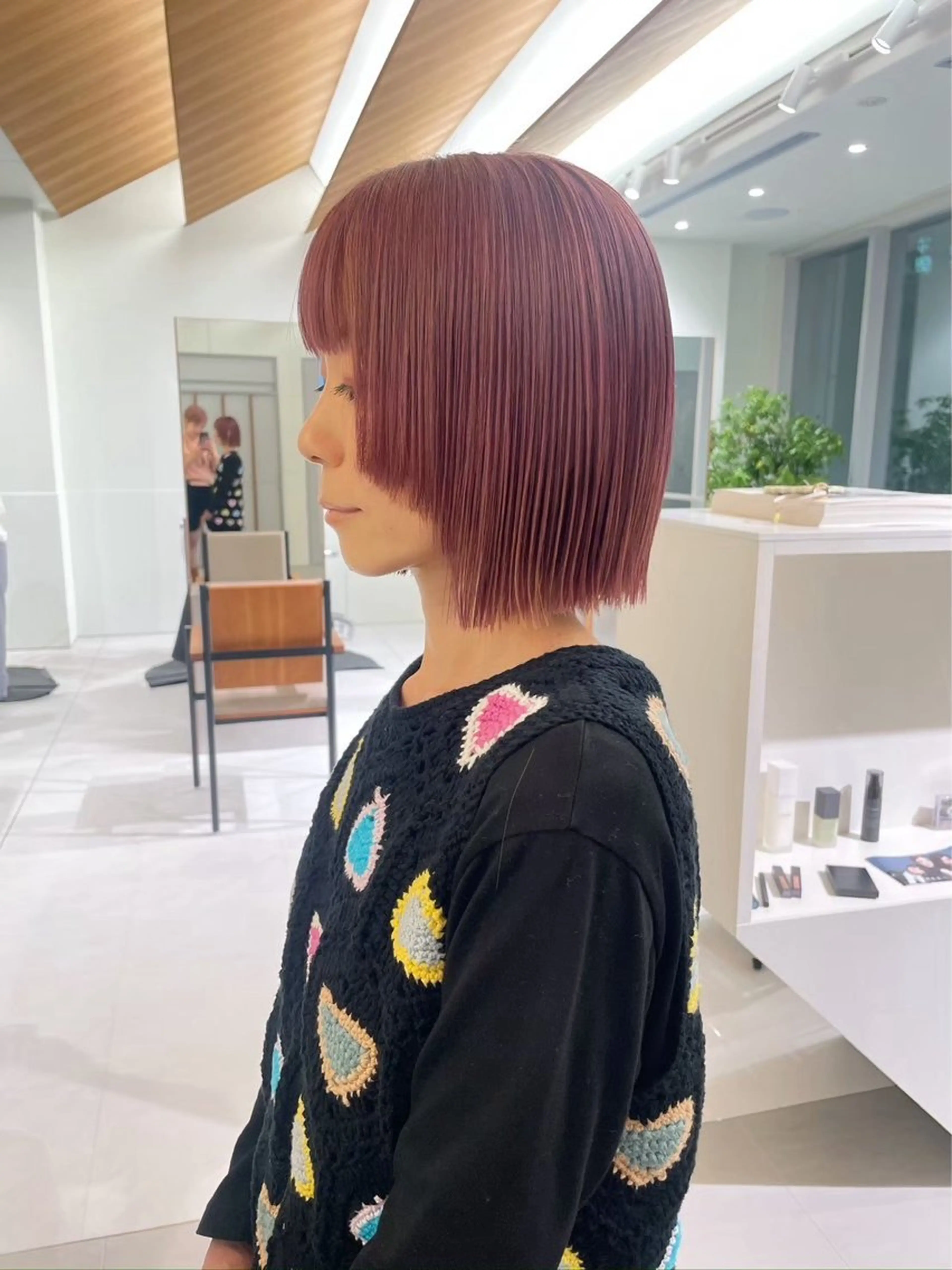 ミディアム カラー ヘアカラー カットモデルレイヤー 暖色カラー モカ🎶のヘアスタイル