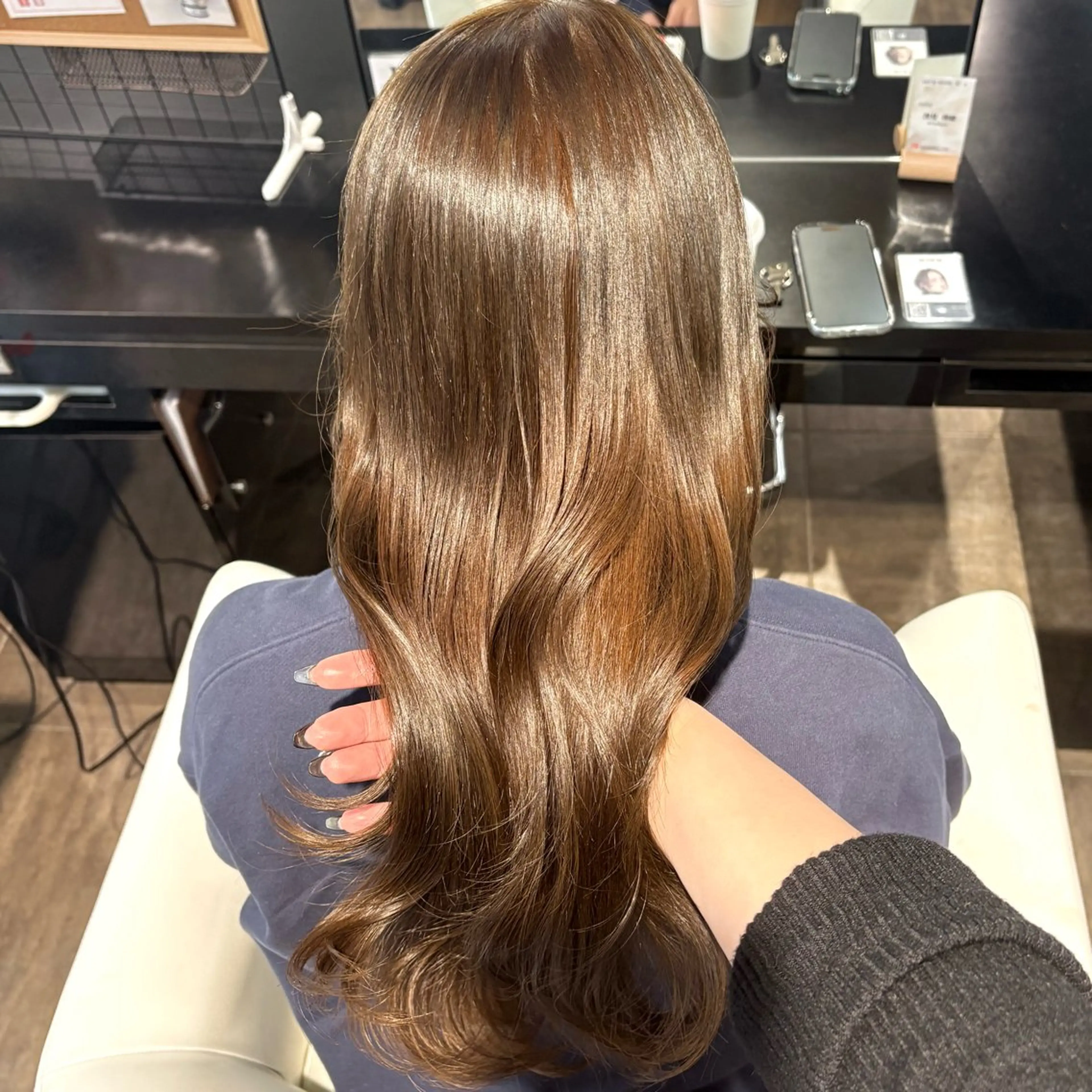 ロング カラー ベージュカラー ブリーチ ダブルカラー ブリーチなしカラー カット ヘアカラー トリートメント 🤍愛されヘア⌇ 𝐑 𝐈 𝐎🤍のヘアスタイル