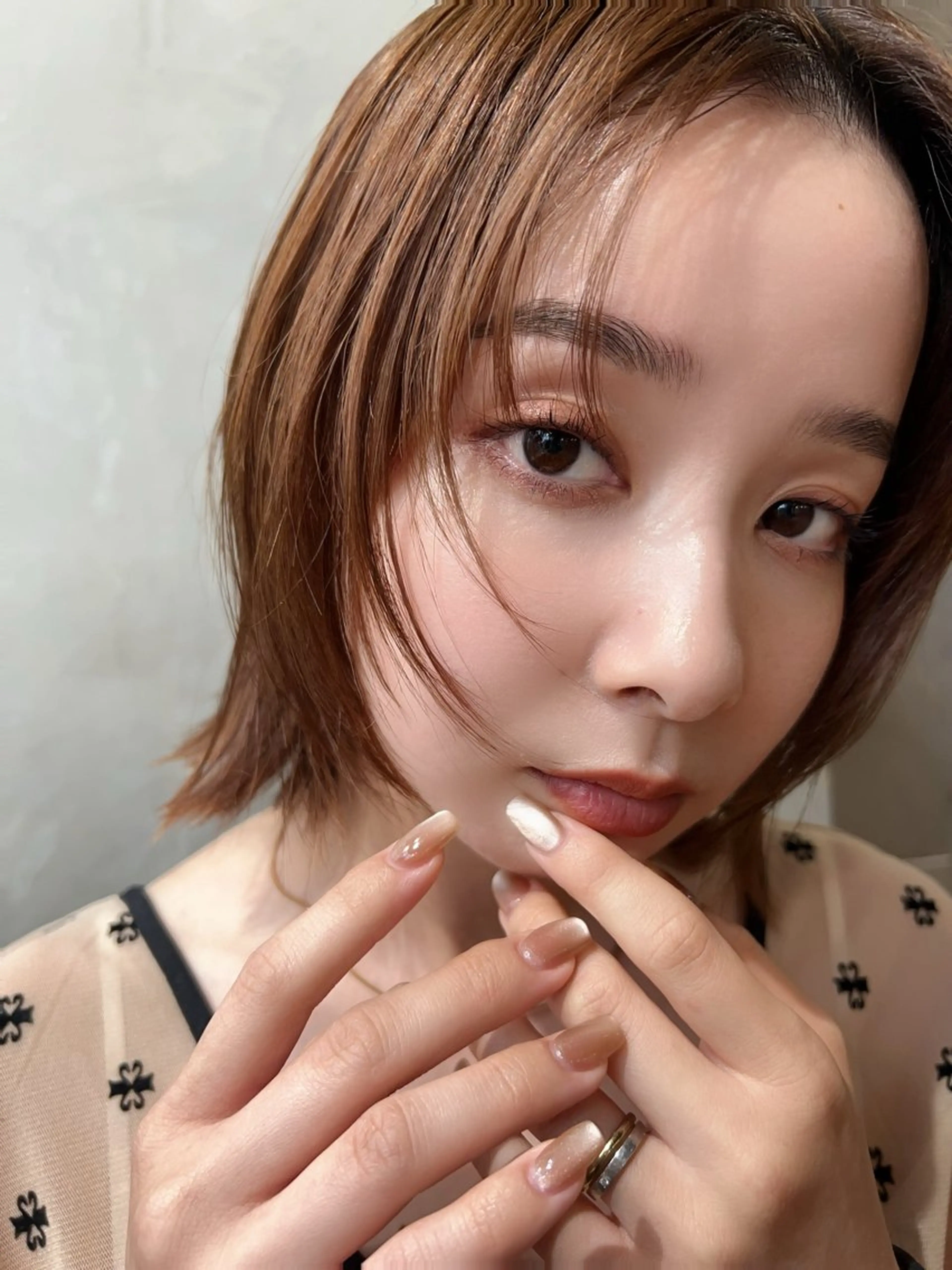 ミディアム カラー カット ヘアカラー トリートメント ツキノキ ミナのヘアスタイル