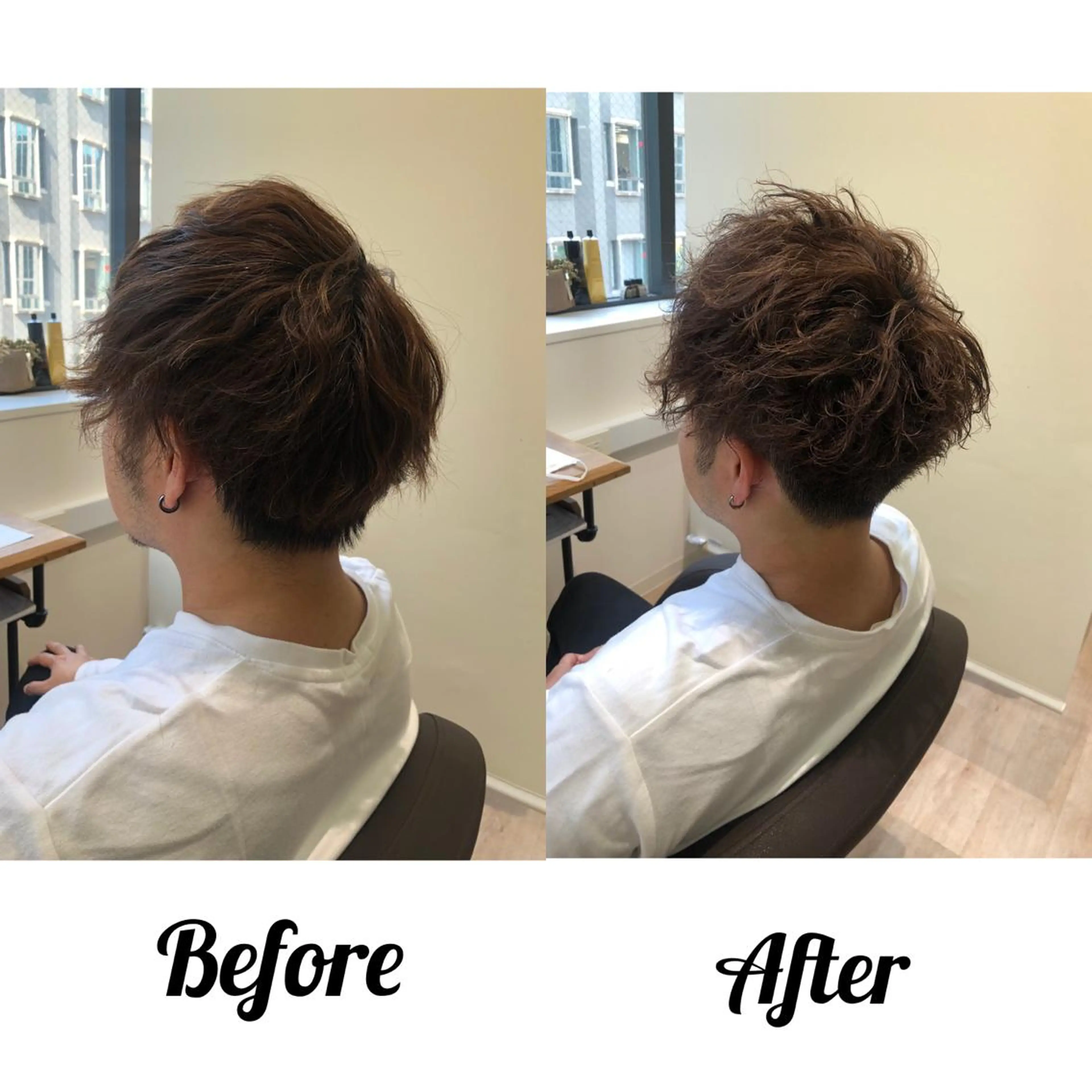 ショート カラー パーマ メンズ kiitos所属・関西センターパート メンズモデル募集のヘアスタイル