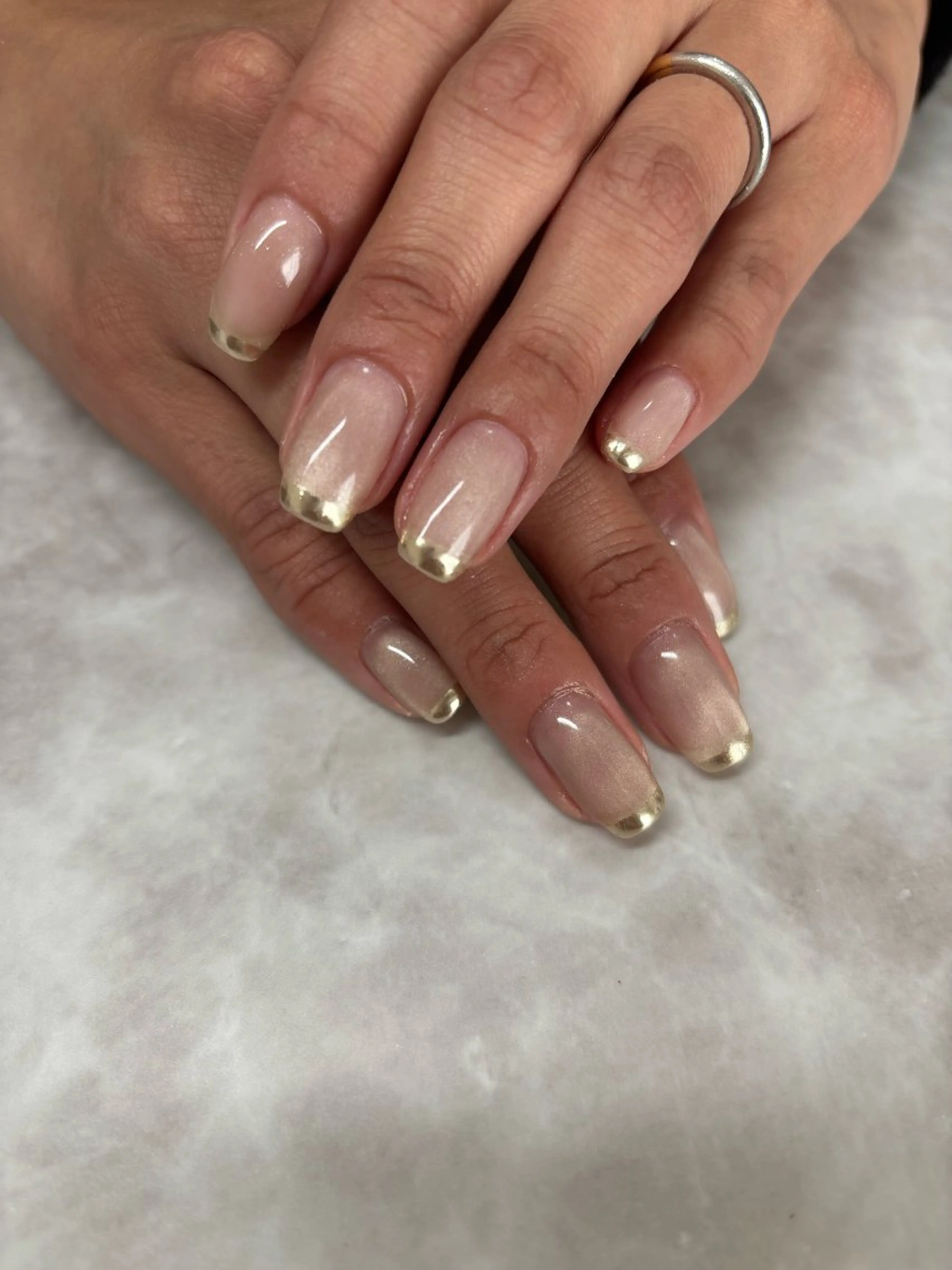 ネイル フレンチネイル ミラーネイル Re nail所属・Re nail rikaのネイルデザイン