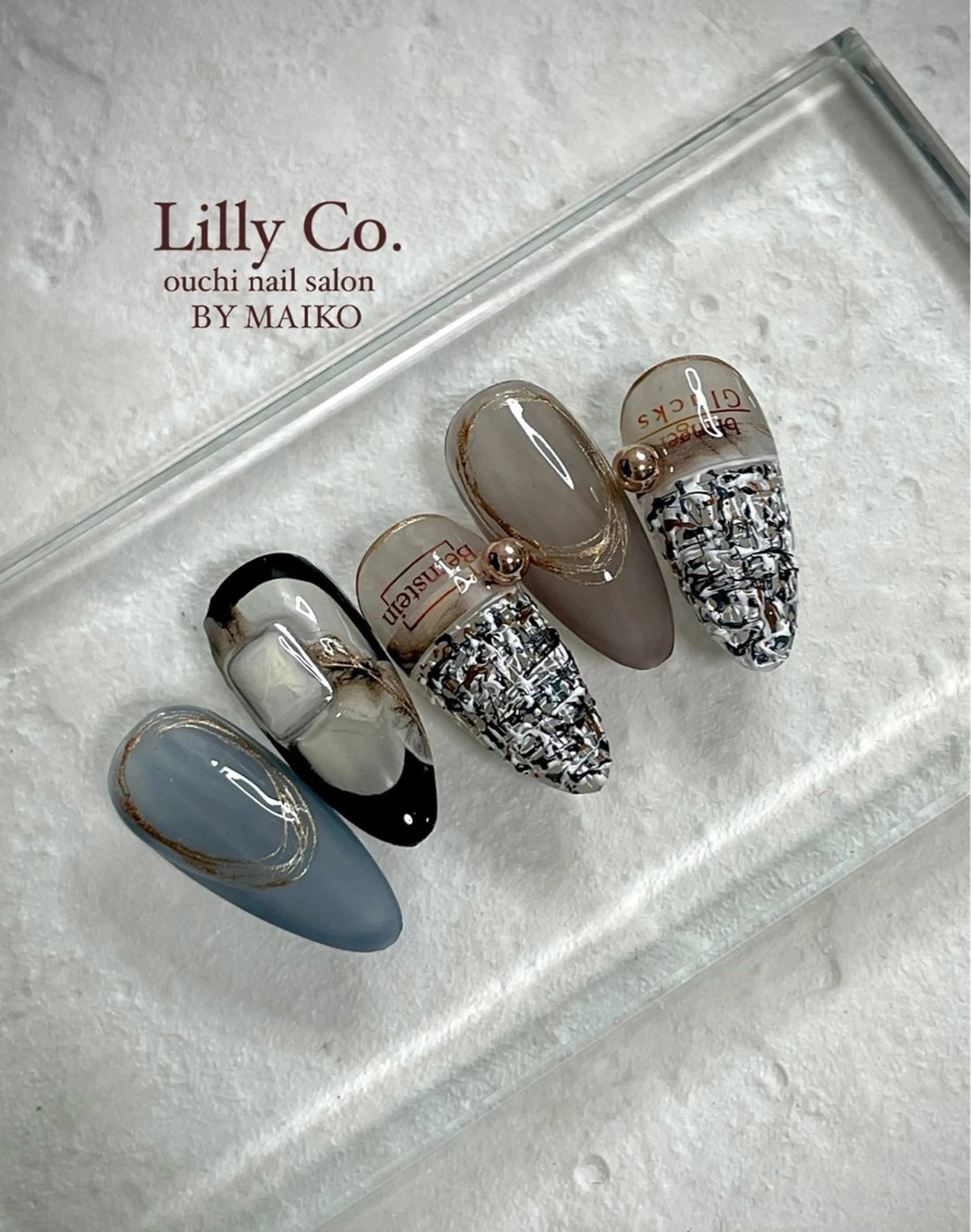 ネイル アートネイル ツイードネイル ハンドネイル ハンドケア Lilly Co.のネイルデザイン
