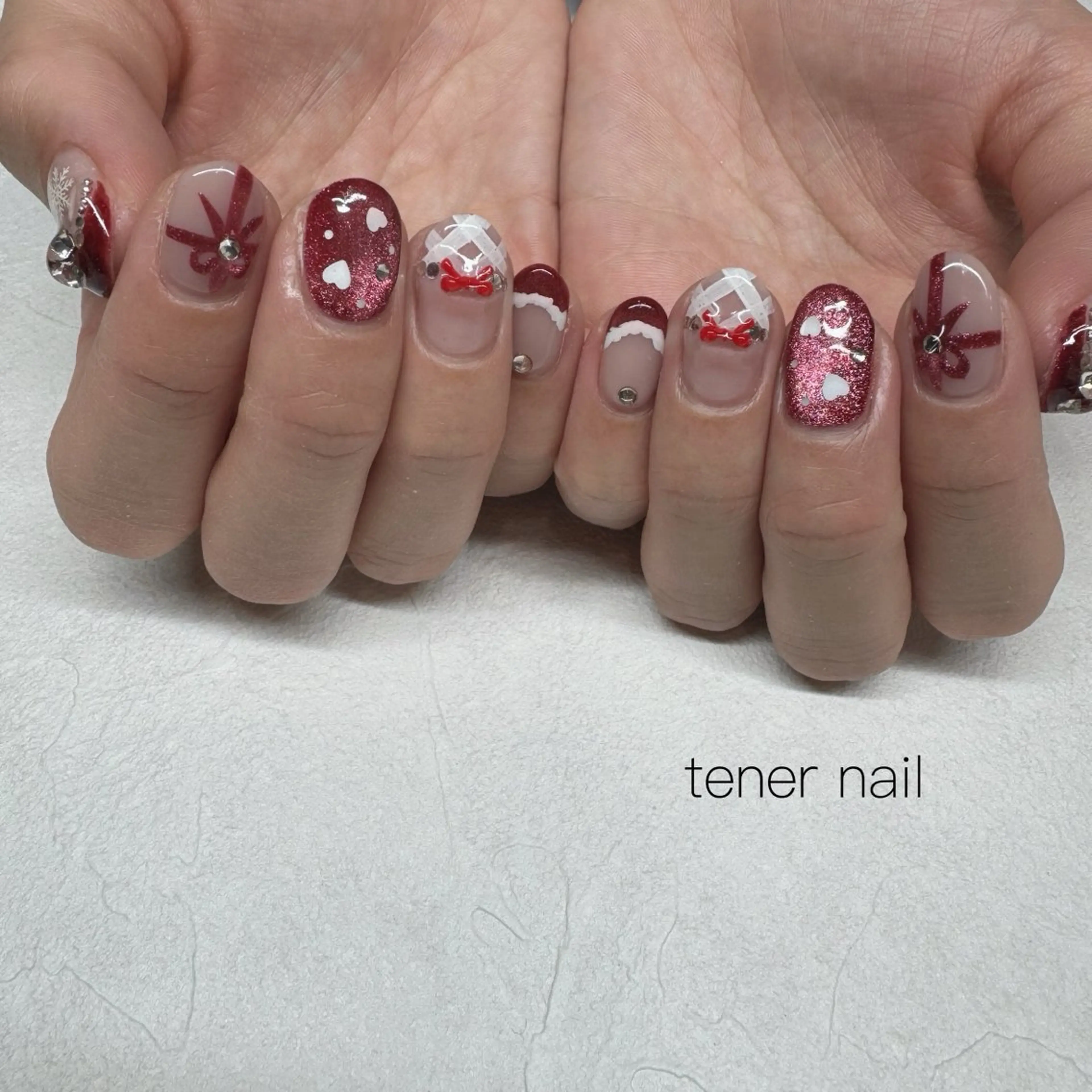 ネイル 冬ネイル クリスマス ハンドネイル tener  nail  テネルネイル所属・テネルネイル tener nailのネイルデザイン
