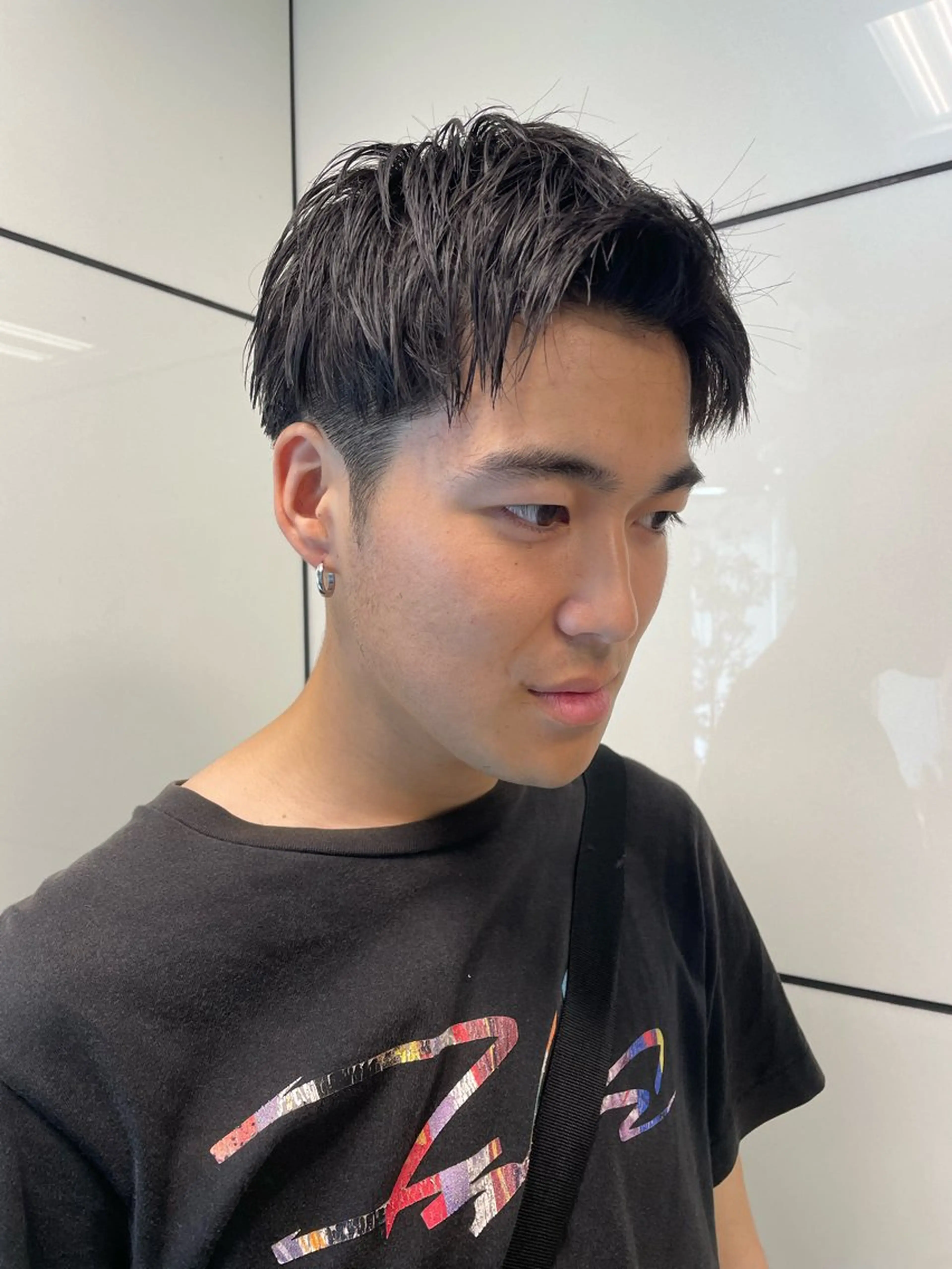ショート メンズ メンズハイトーン メンズパーマ 学生（メンズ向け） 学生 メンズ/ブリーチなし サクラ🌸のヘアスタイル