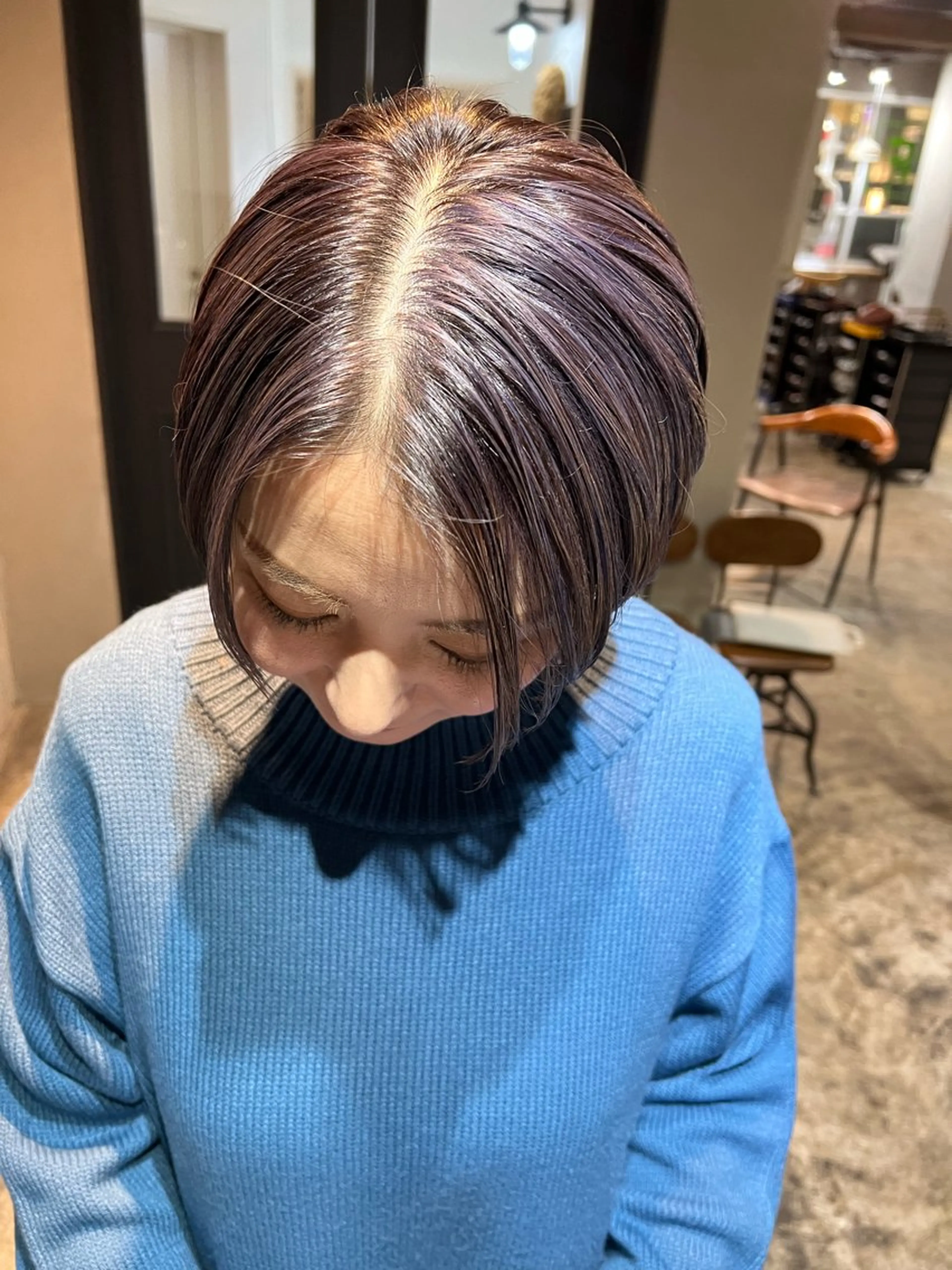 ショート カラー ヘアカラー トリートメント ツキノキ ミナのヘアスタイル