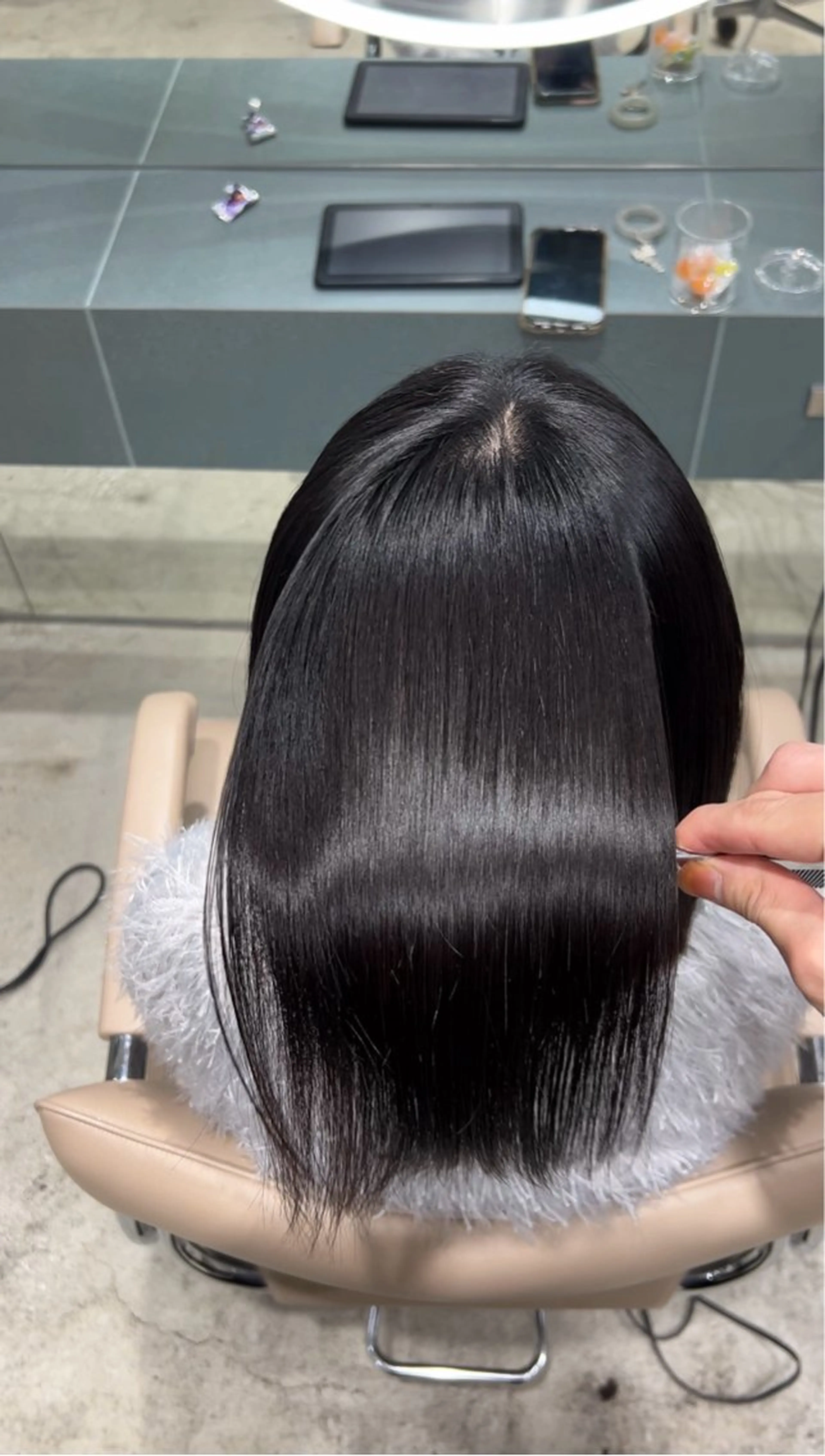 ミディアム カラー カット ヘアカラー トリートメント ✨髪質改善 縮毛矯正 艶髪 立川美容室✨のヘアスタイル