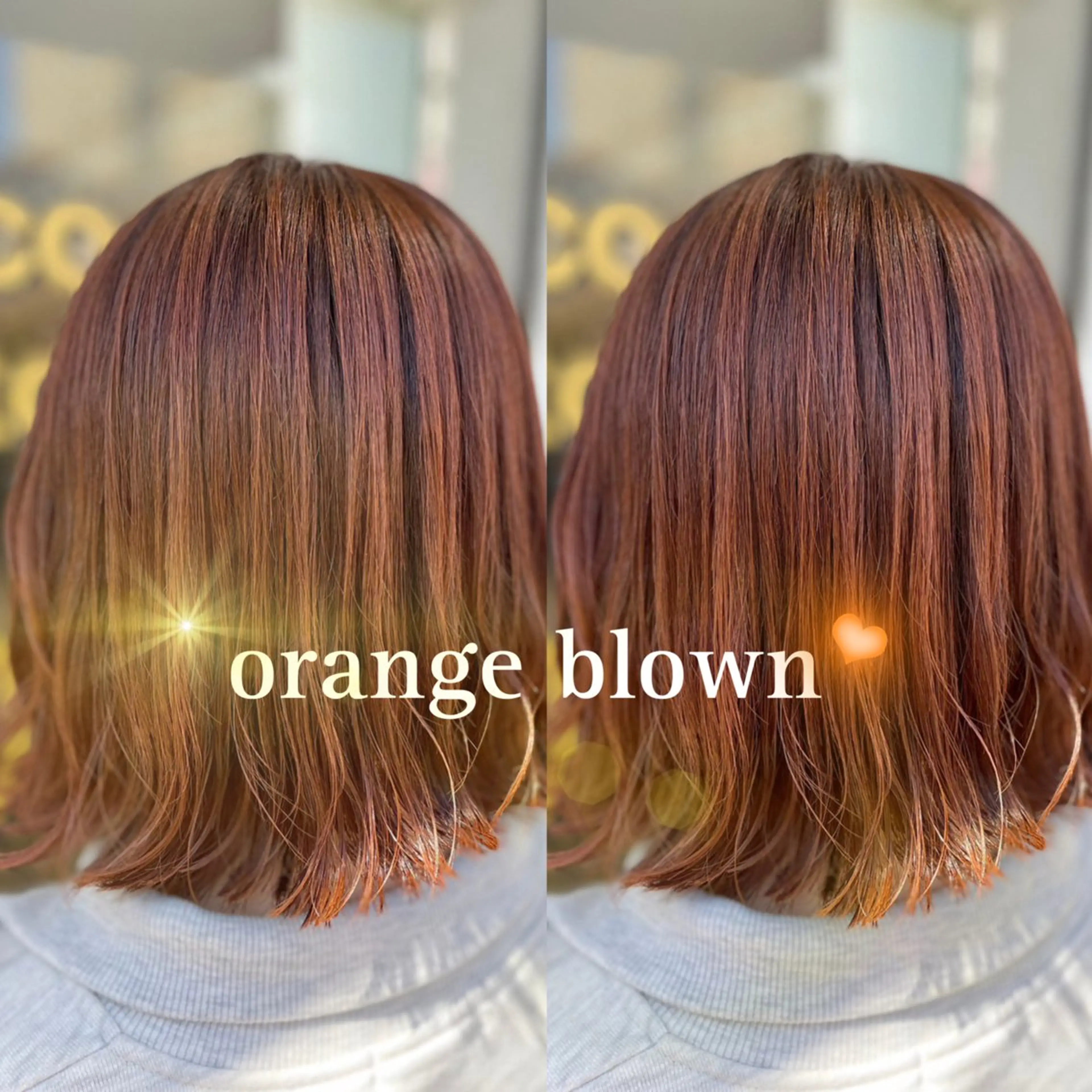 ショート カラー ブラウンカラー オレンジ オレンジブラウン ヘアカラー トリートメント lovis ゆうあのヘアスタイル
