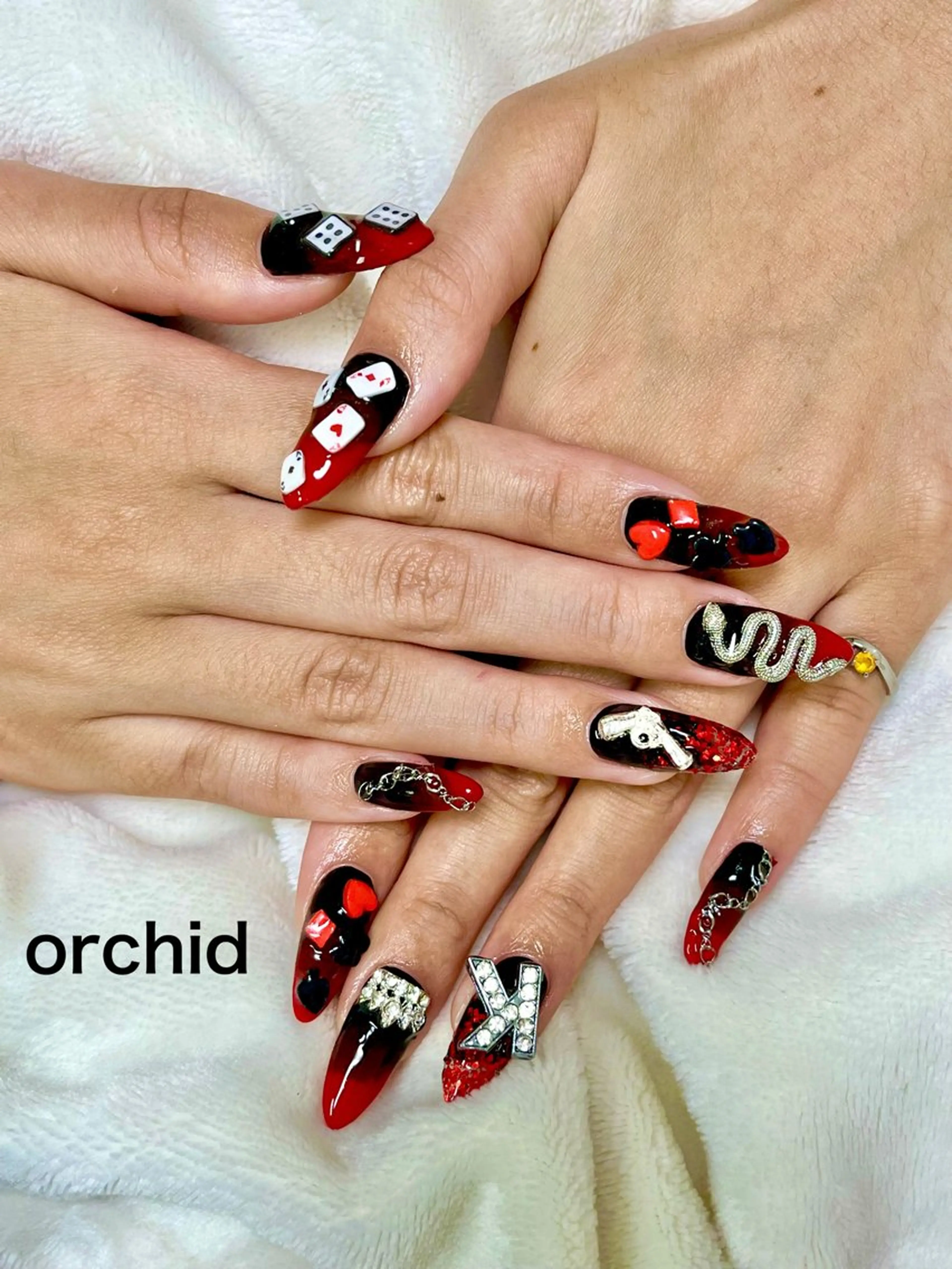 ネイル ハンドネイル orchid ♡オーキッドのネイルデザイン