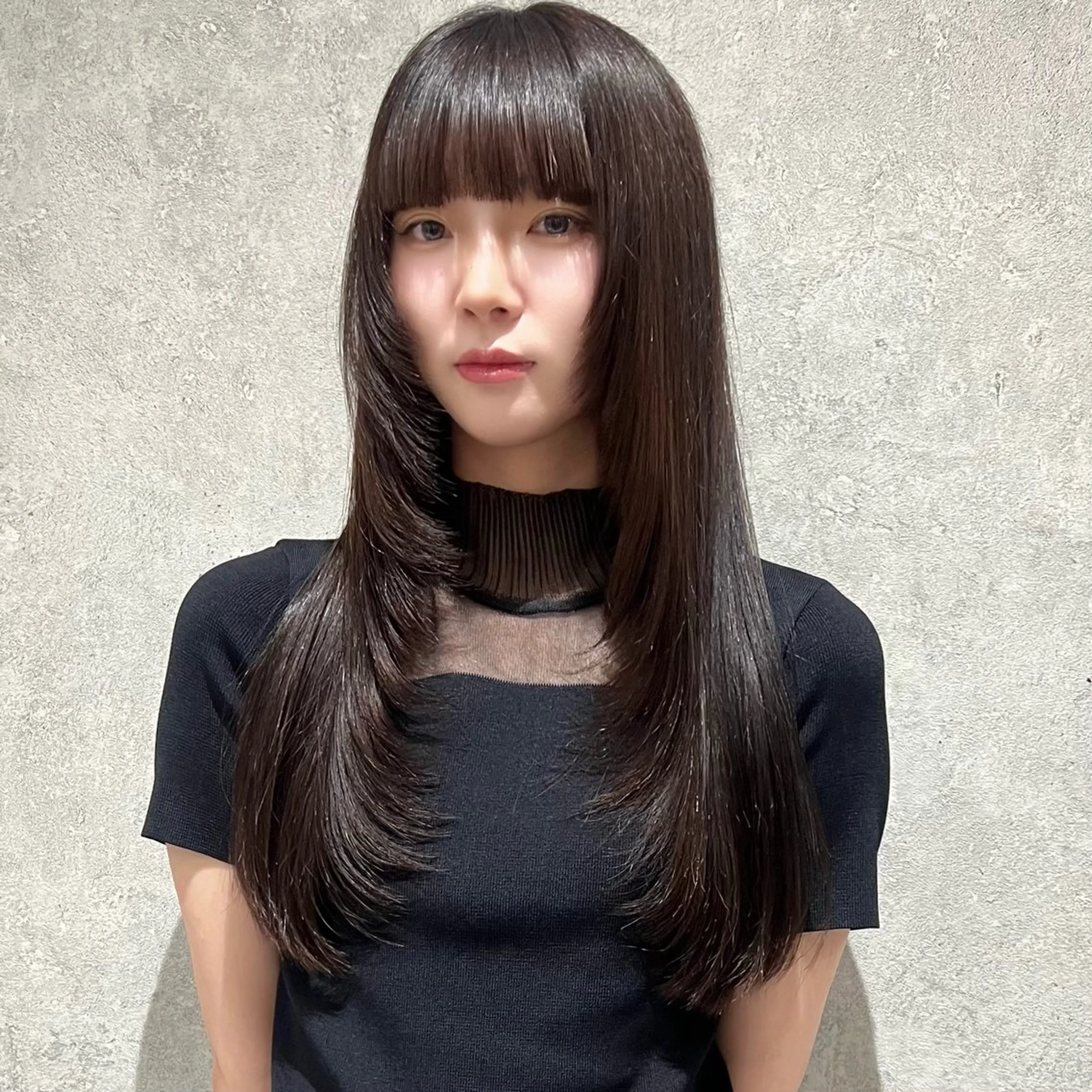 ロング カット ヘアカラー トリートメント AI TOKYO　S所属・mizuki 【韓国レイヤー】のヘアスタイル