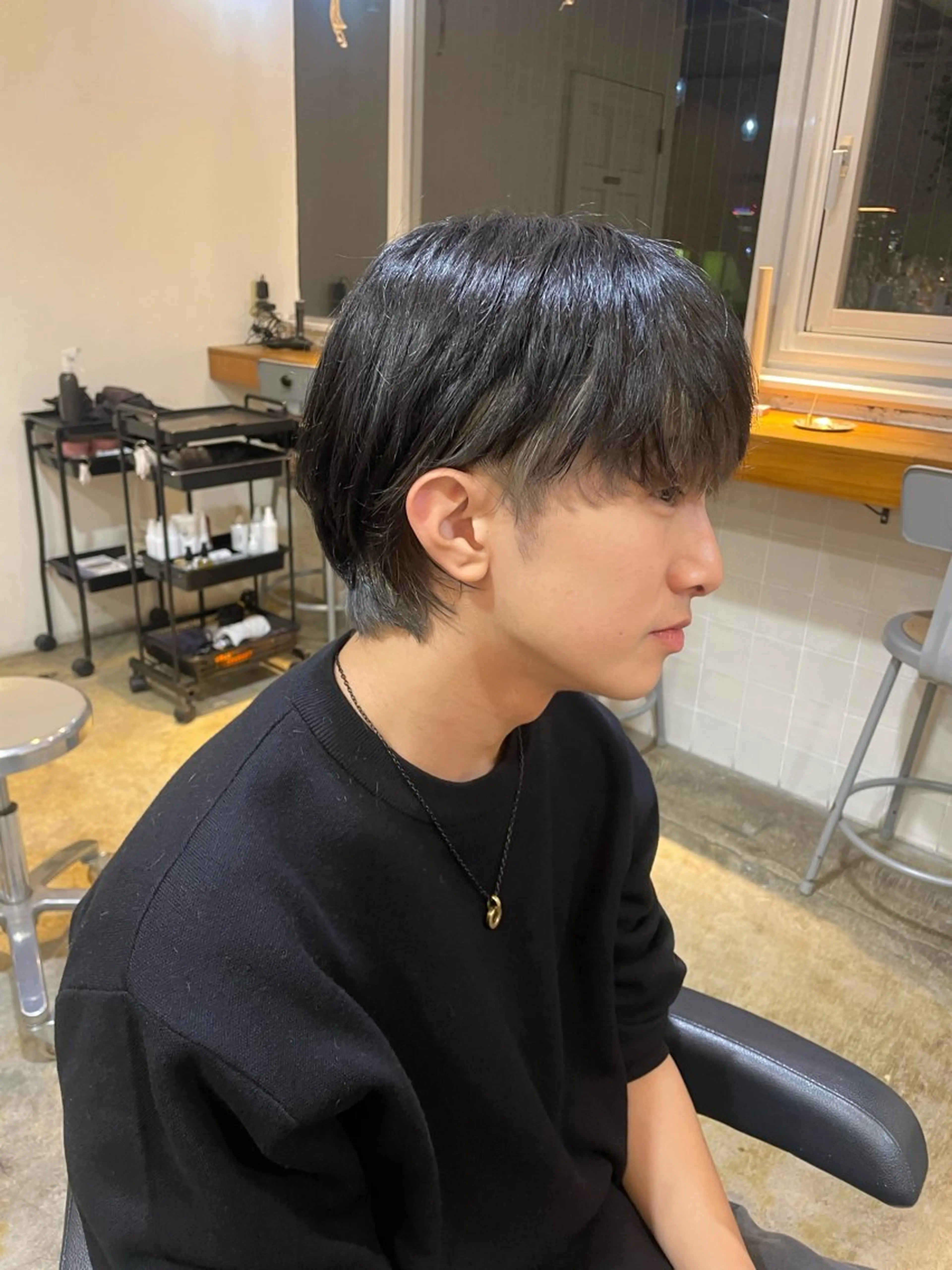 ミディアム カラー メンズ RIN／韓国ヘア レイヤーカットのヘアスタイル