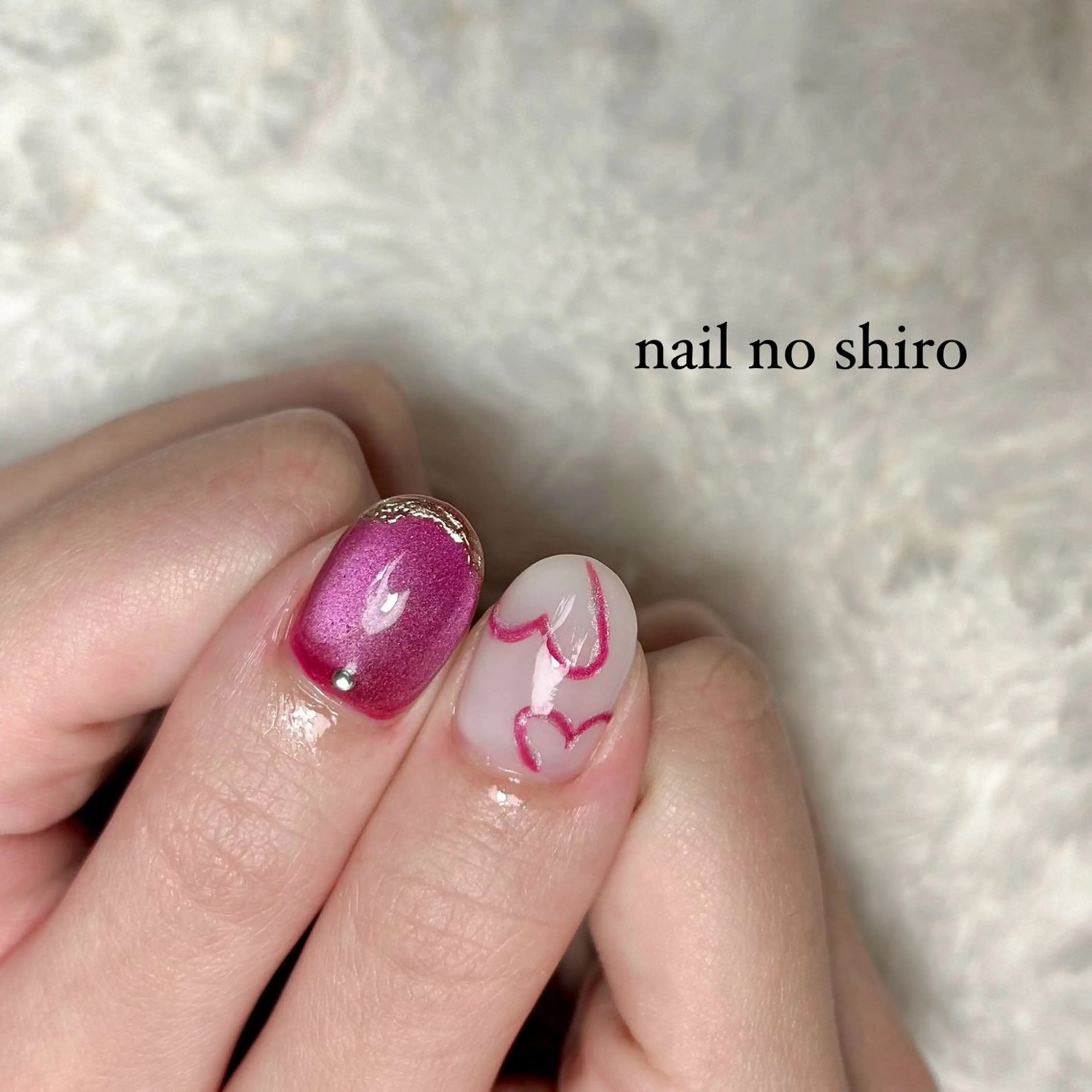 ネイル ハート ピンク ハンドネイル nail no shiro/耳つぼのその他イメージ