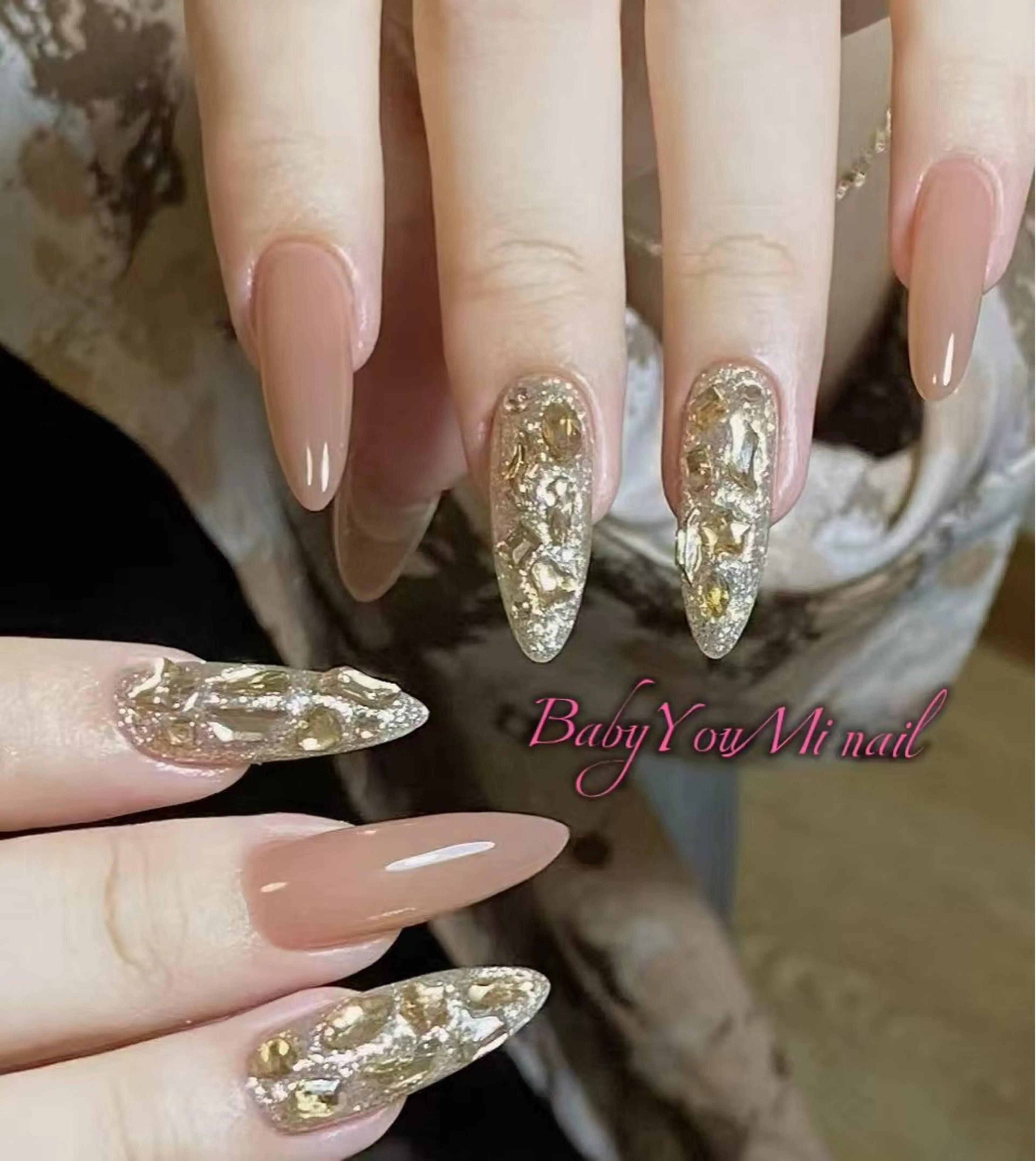 ネイル オーロラネイル フラワーネイル フットネイル フレンチネイル ジェルネイル ハンドネイル BabyYouMi ねねのネイルデザイン