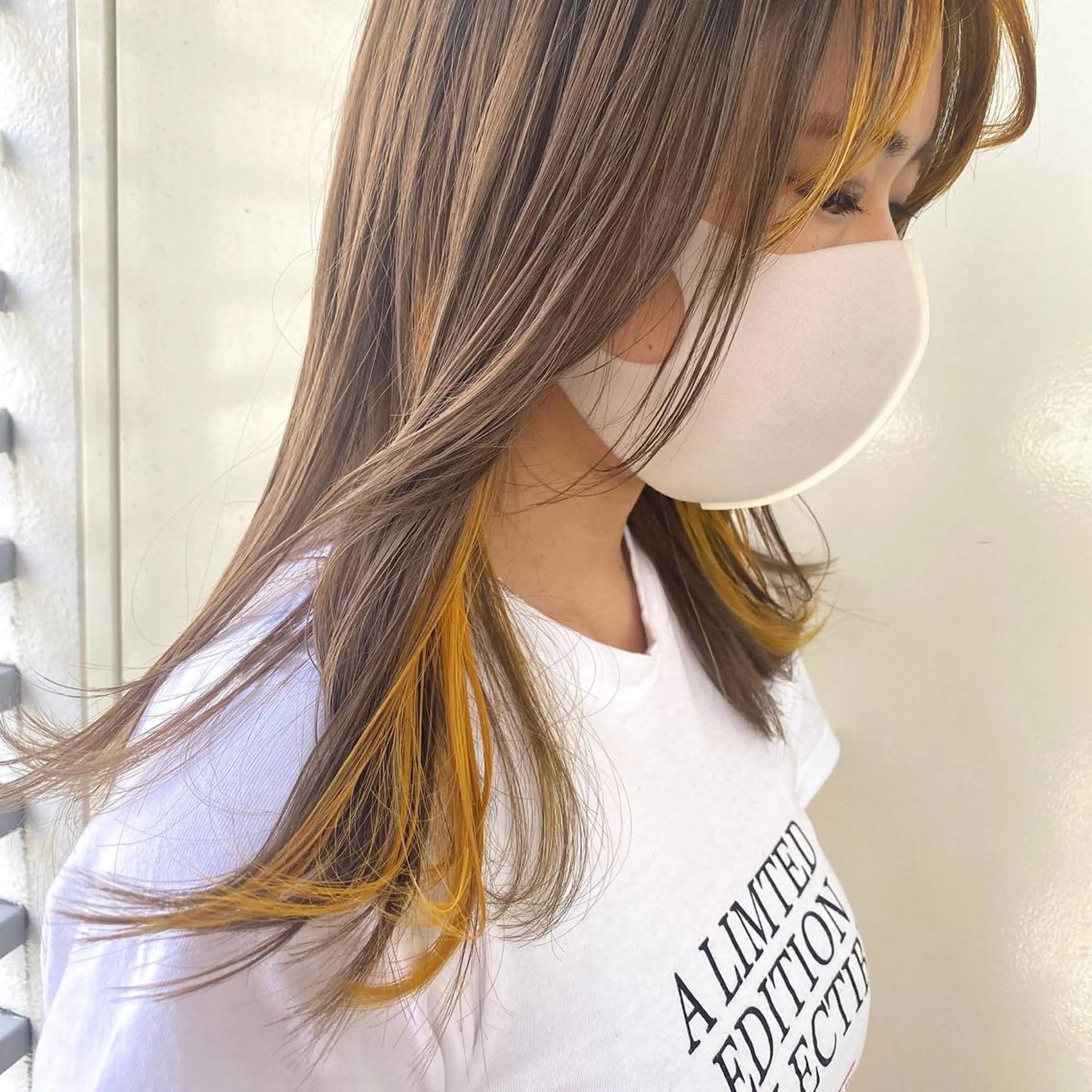 ロング カラー ミストバング フェイスフレーミング ANNA /艶髪/ハイトーンのヘアスタイル