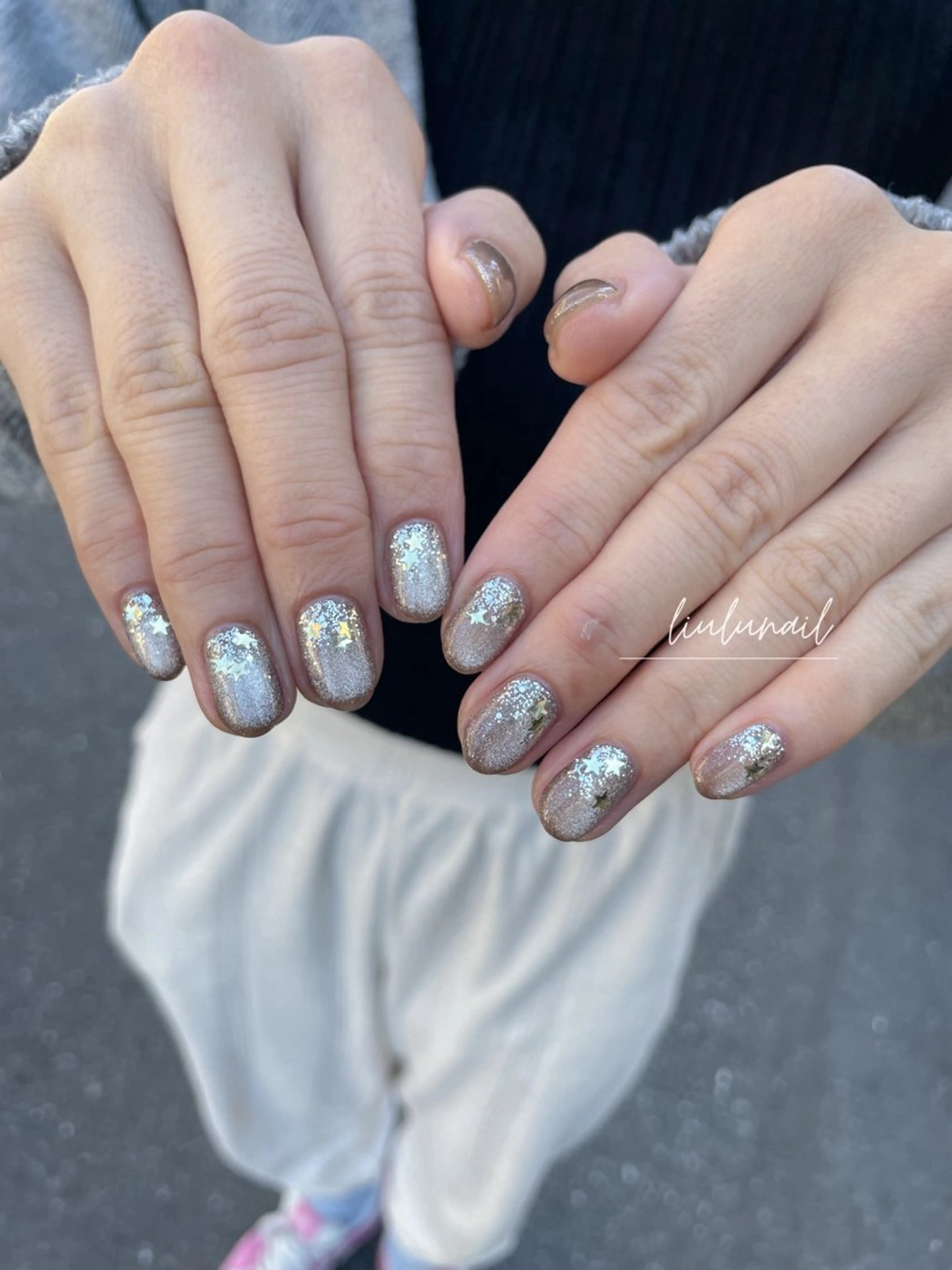 ネイル ラメ(グリッター) ラメグラデーション liulu nailのネイルデザイン