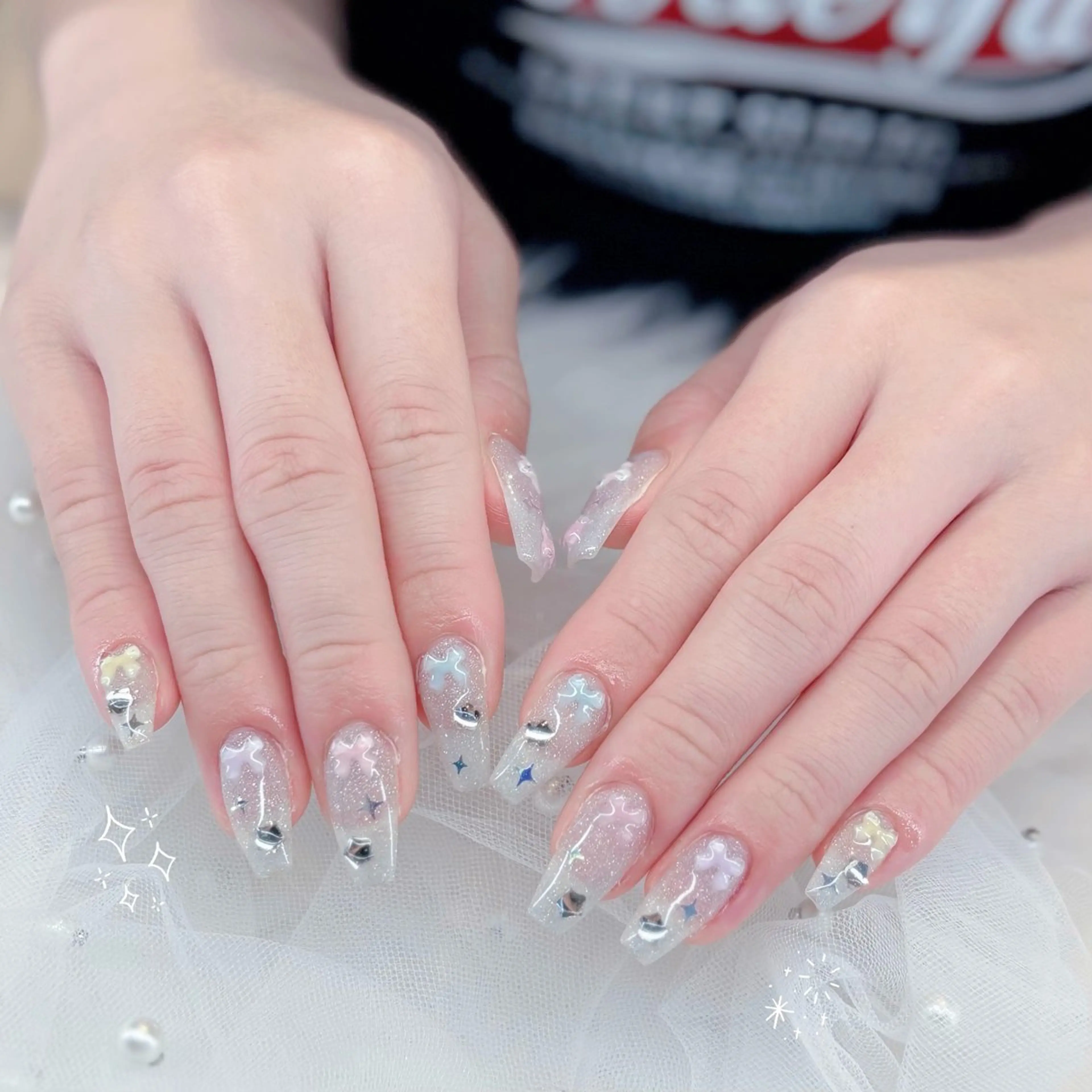 ネイル キラキラネイル リボン ハンドネイル Keli Nail 難波のネイルデザイン