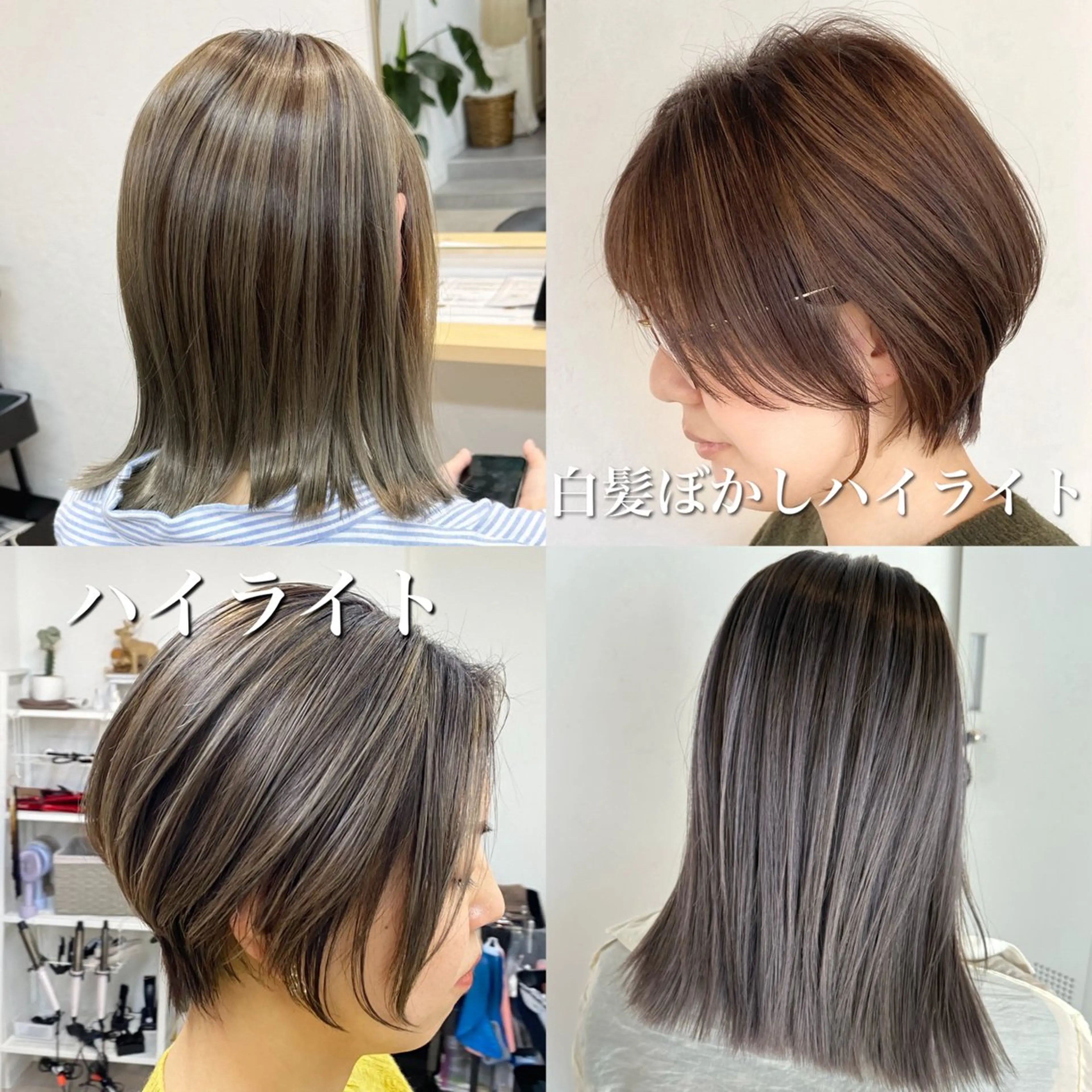 ショート カラー ハイライトカラー ハイライト 似合わせカット 【ショート/ハイライ ト/白髪ぼかし】松本のヘアスタイル