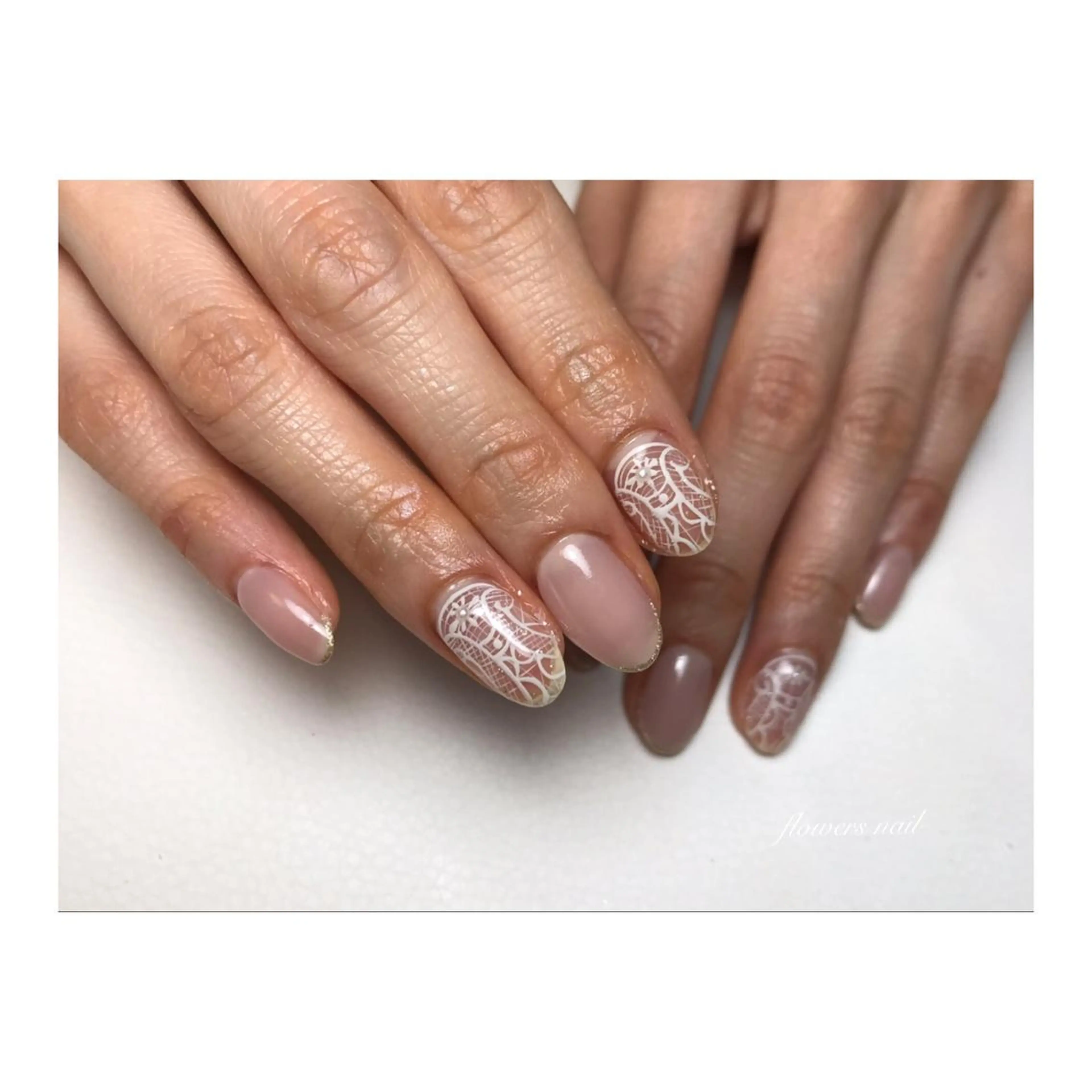 ネイル レース flowers nailのネイルデザイン
