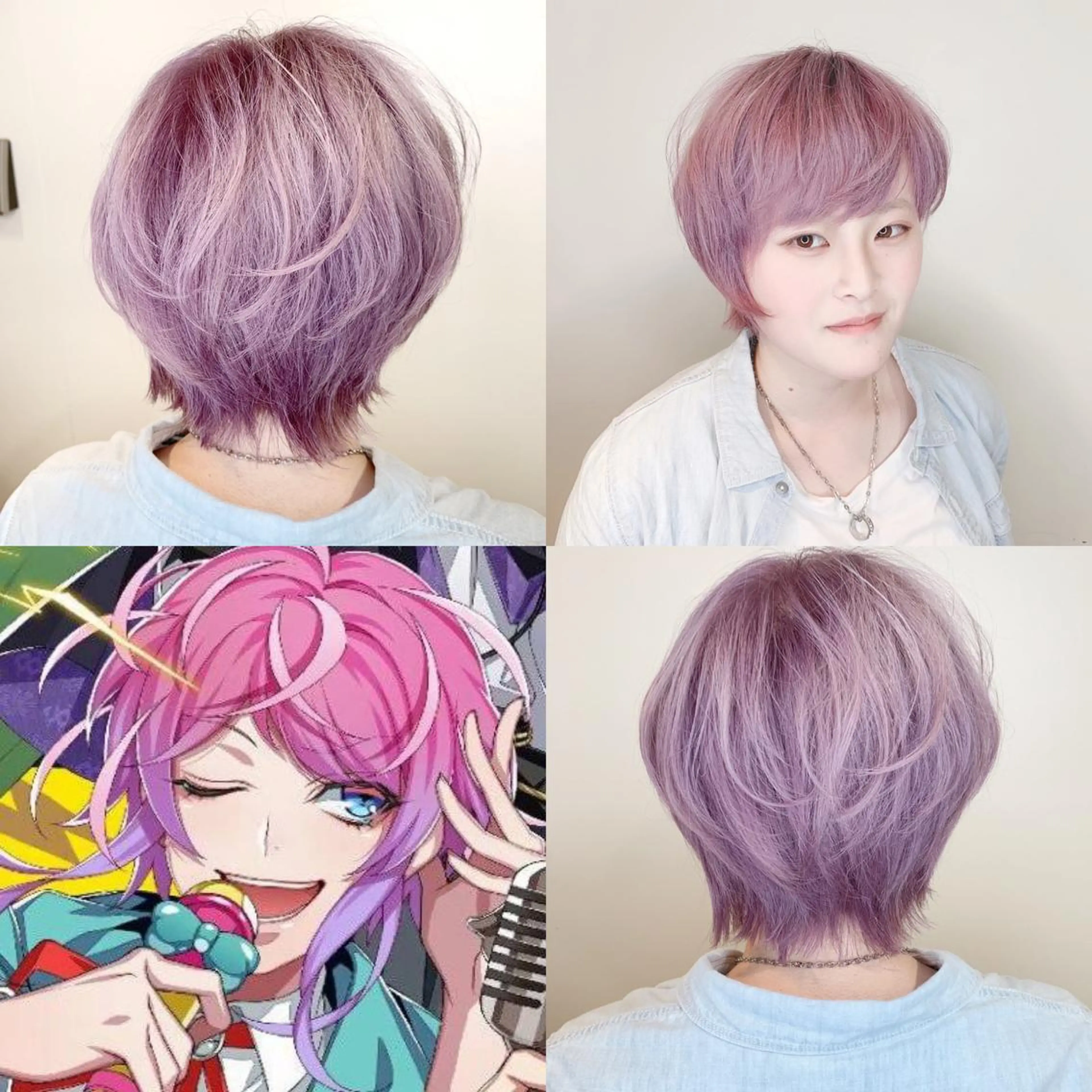 セミロング カラー ヘアアレンジ ブリーチ シルバー ホワイトシルバー 🌿‬ ܸAir 透明感🌱西村知佳のヘアスタイル
