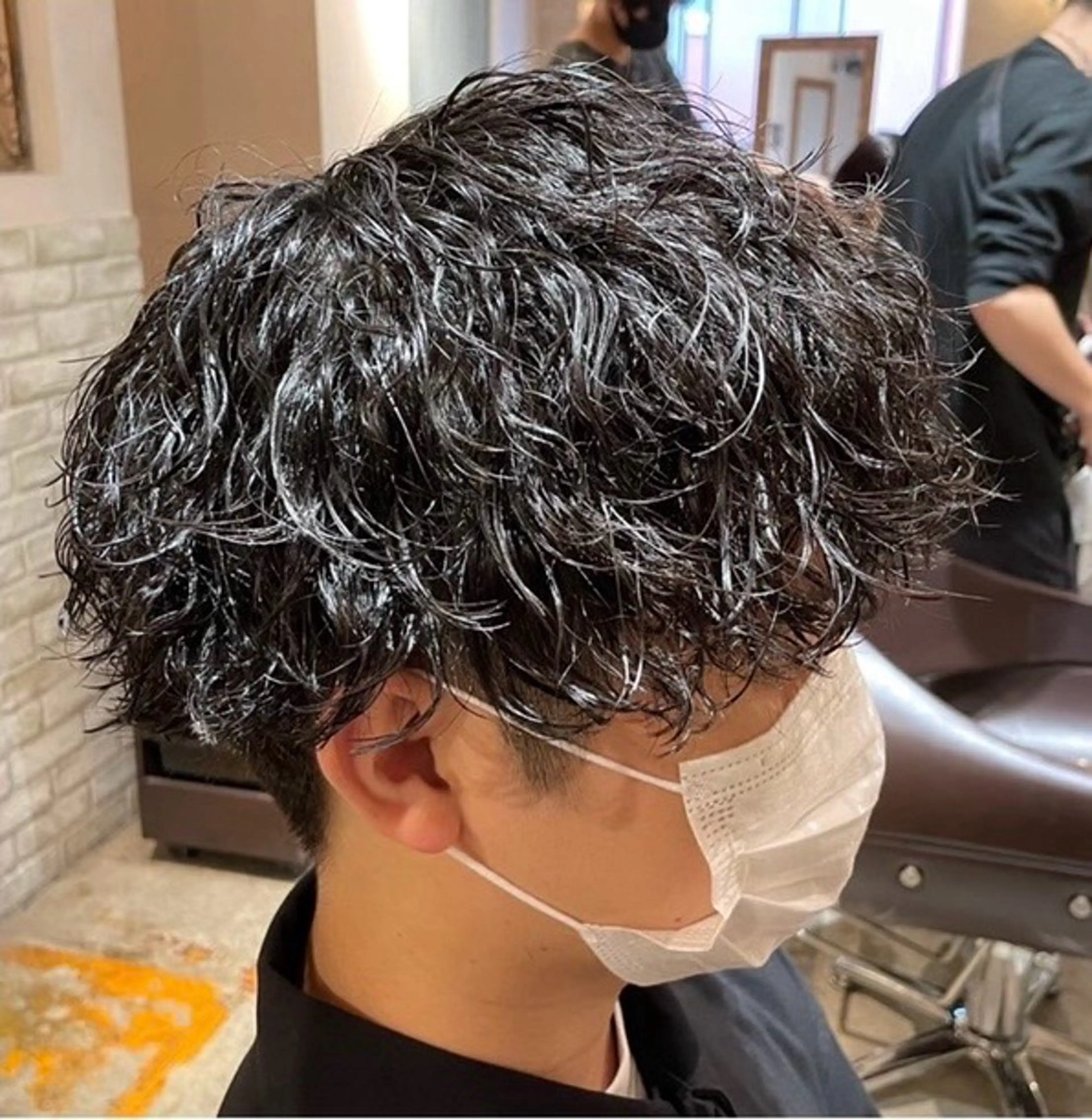 ミディアム カラー パーマ メンズ カット パーマ トリートメント メンズパーマ×ブリー チ/NORIのヘアスタイル
