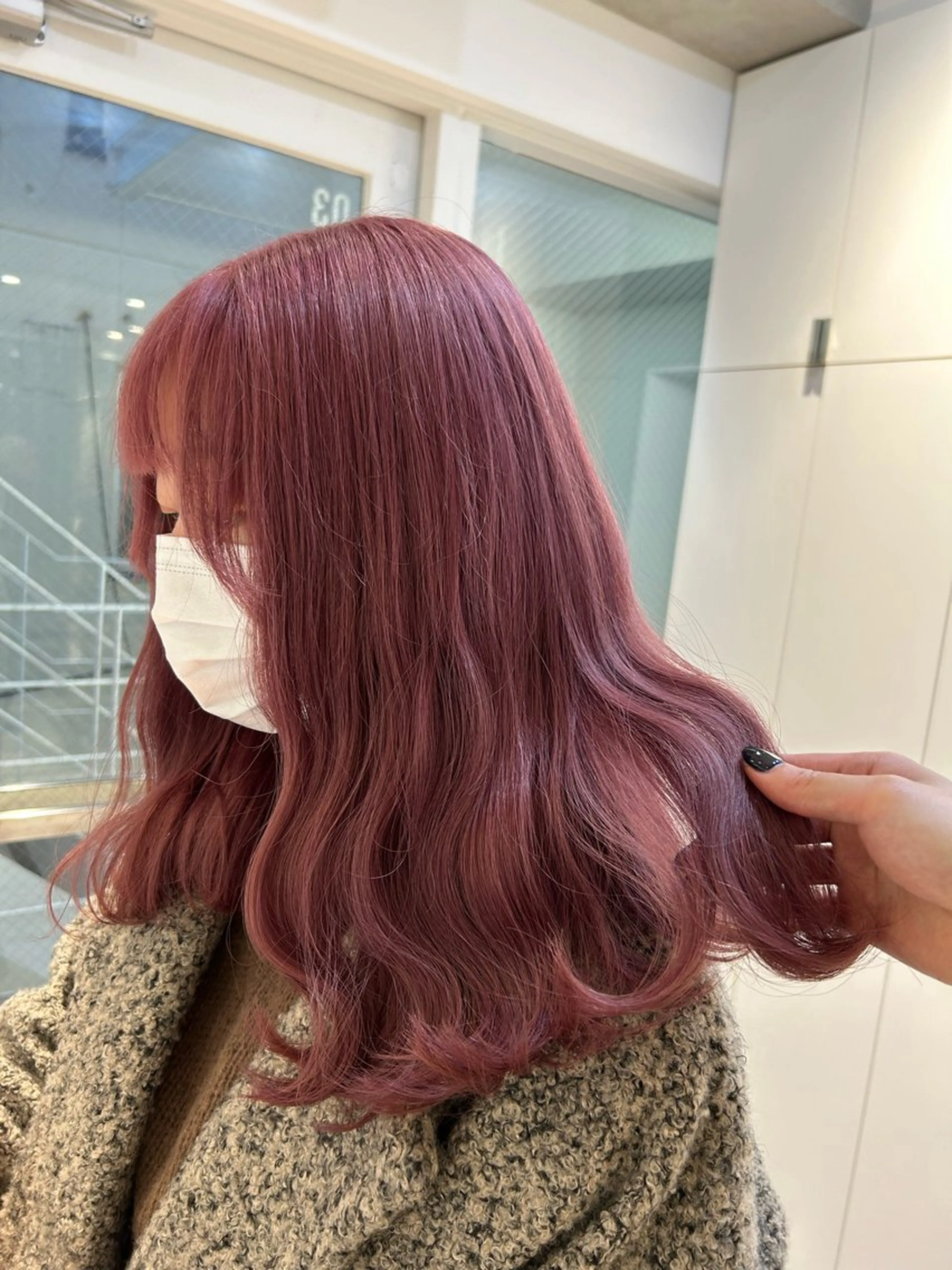 ミディアム カラー ヘアアレンジ ピンクカラー シアーピンク 《暖色/韓国hair 》🇰🇷桑原ユキネのヘアスタイル