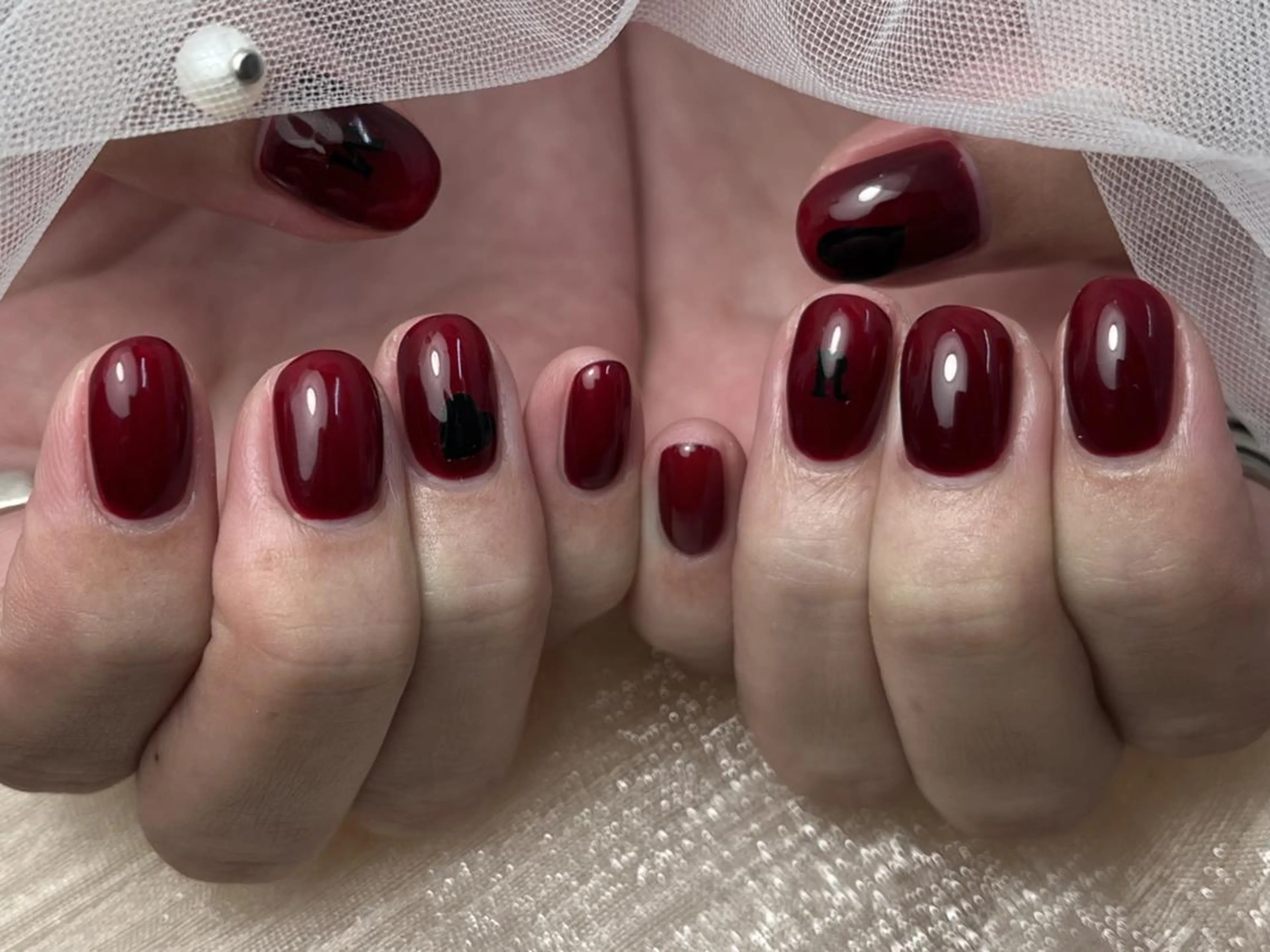 ネイル 赤色 シンプルネイル ハンドネイル ToliyDeliy Nail Salonのネイルデザイン