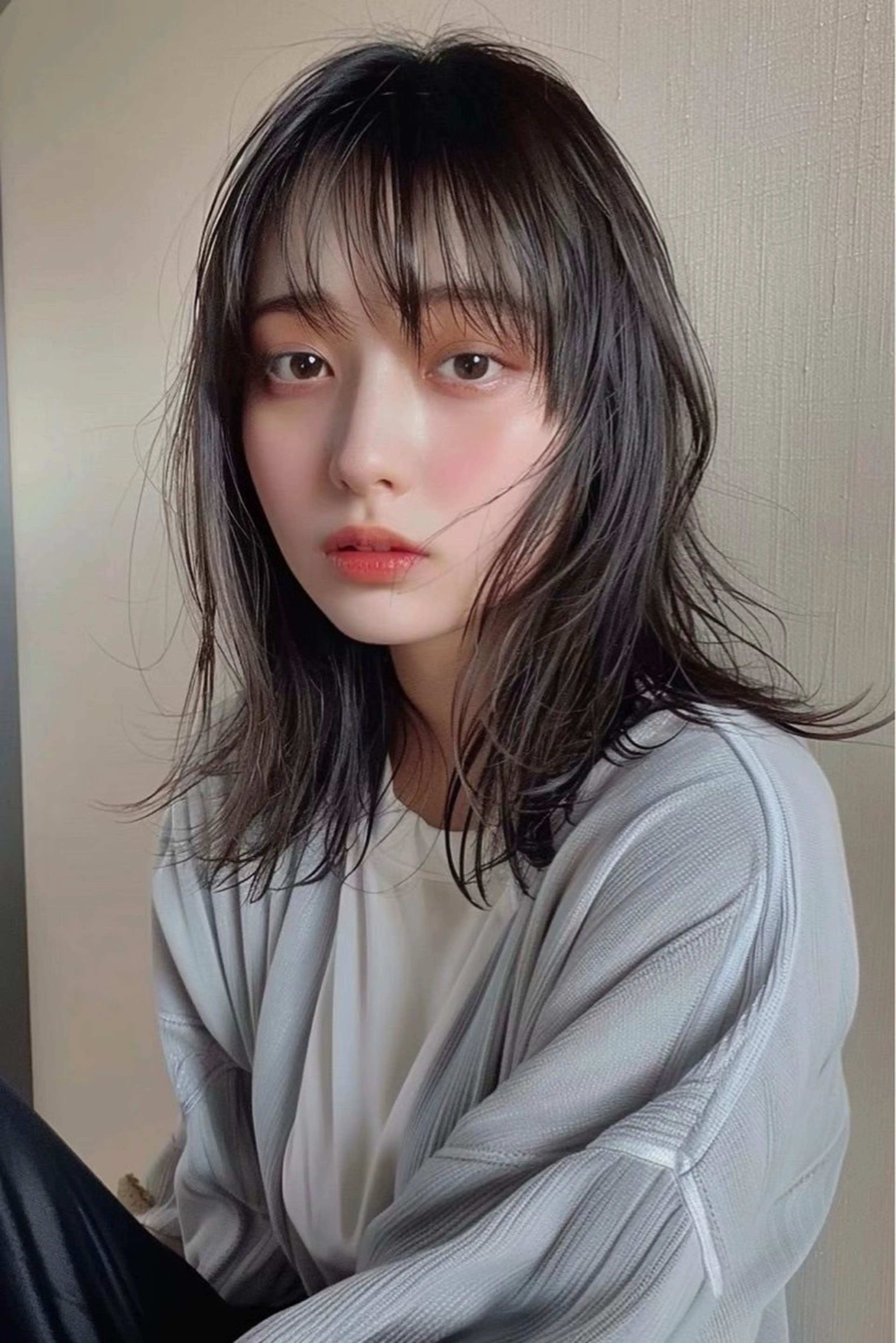 ミディアム カラー カット ヘアカラー トリートメント ナチュラルカラー 髪質改善YUTOのヘアスタイル