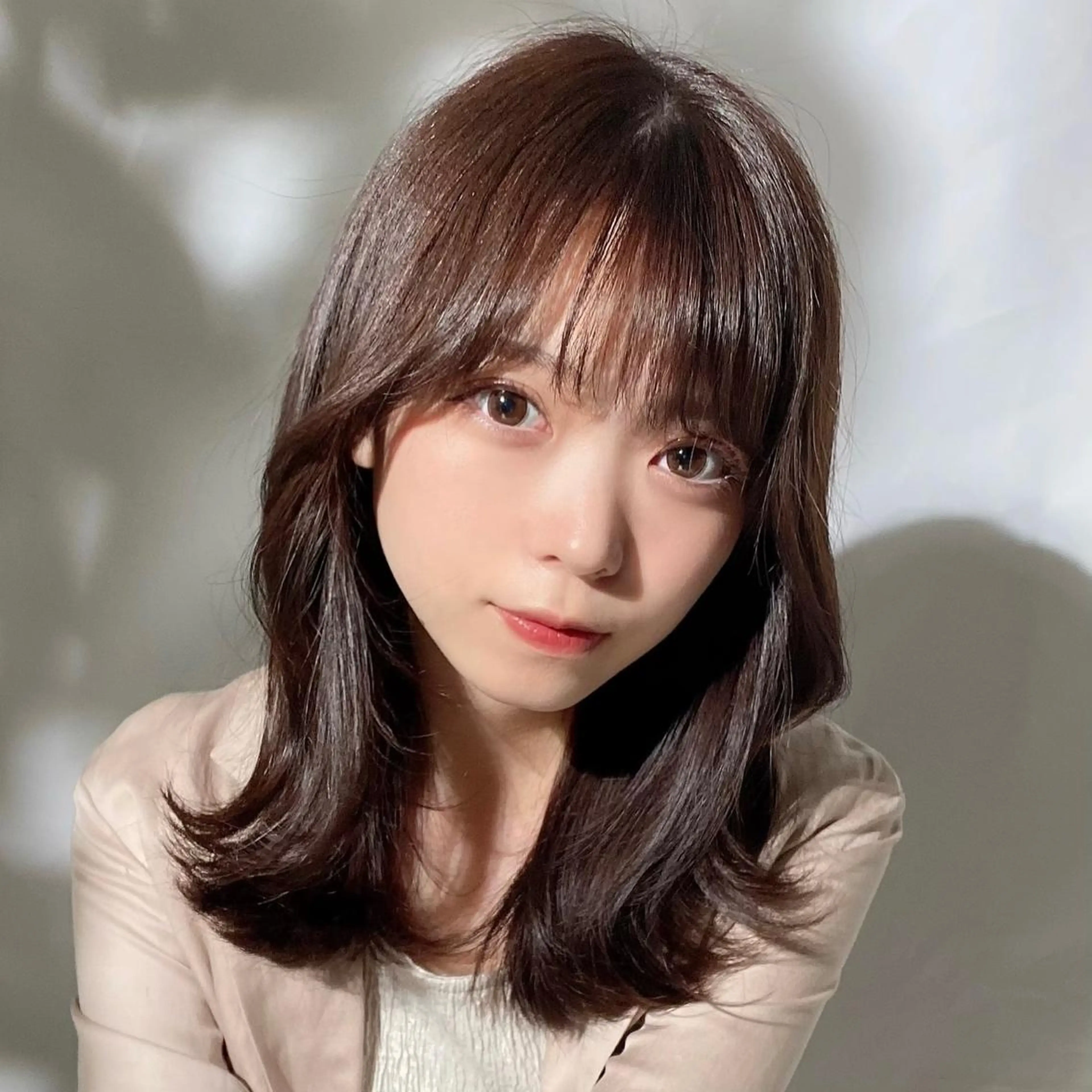 ミディアム カット ヘアカラー トリートメント 🧡くびれヘア/前髪 顔周り🧡久原結衣のヘアスタイル