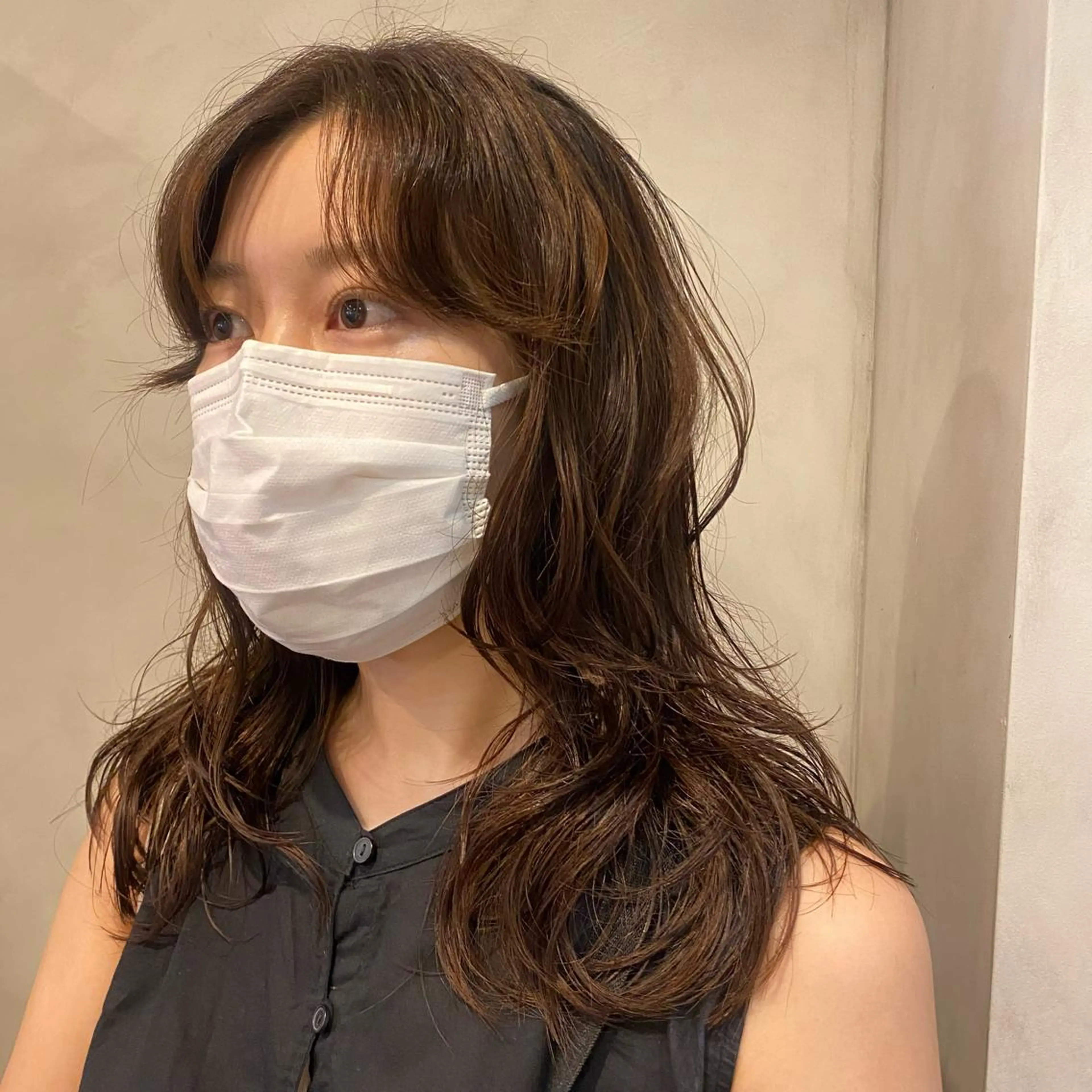 セミロング パーマ セミロングパーマ カット パーマ トリートメント Aust hair Stella新宿所属・Yuki☺︎パーマ レイヤーカットウルフのヘアスタイル